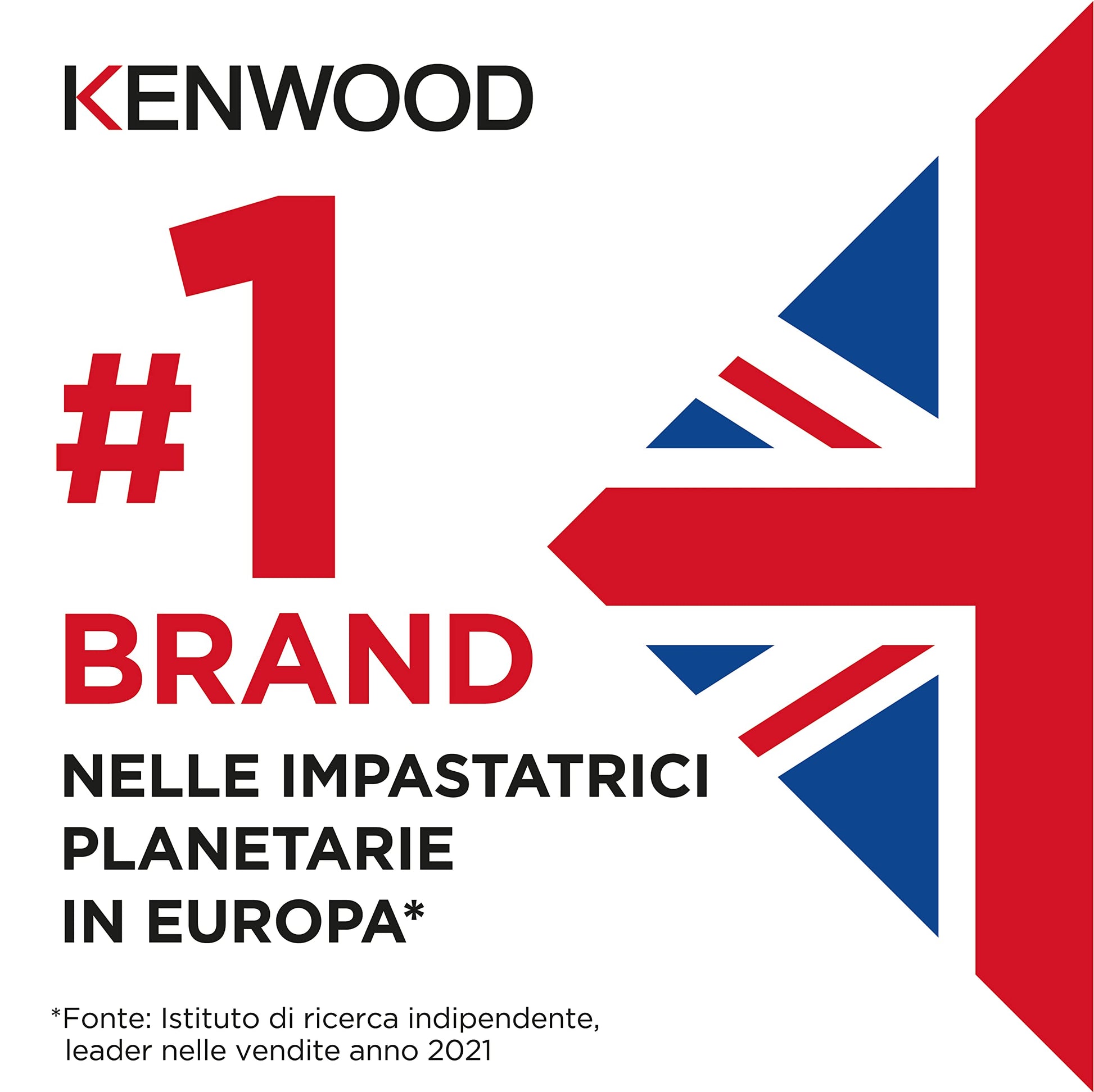 Kenwood KVL4100S Impastatrice Planetaria Chef XL con Ciotola da 6,7L, 3 Ganci di Miscelazione