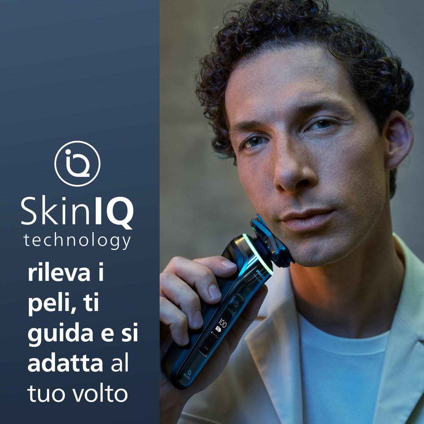 Philips Shaver S9000 - Rasoio elettrico Wet & Dry uomo, tecnologia Lift & Cut e SkinIQ, (modello S9976/63)