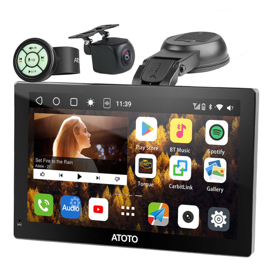 TOTO P9 9" QLED GPS Tracciamento Android Autoradio Portatile,4G+32G, Android Auto & CarPlay Senza Fili P909PR-S2