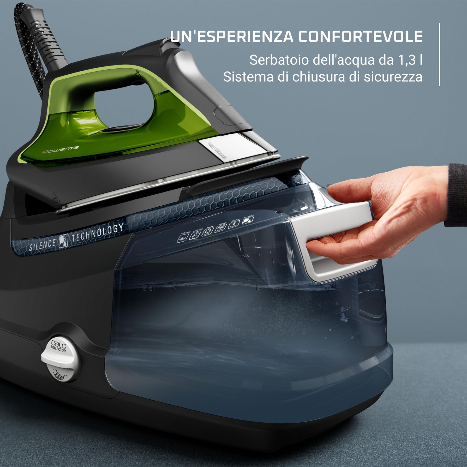 Rowenta DG9248 Silence Steam PRO Ferro da Stiro con Caldaia Silenziosa, Pressione Fino a 8 Bar, 2800 W