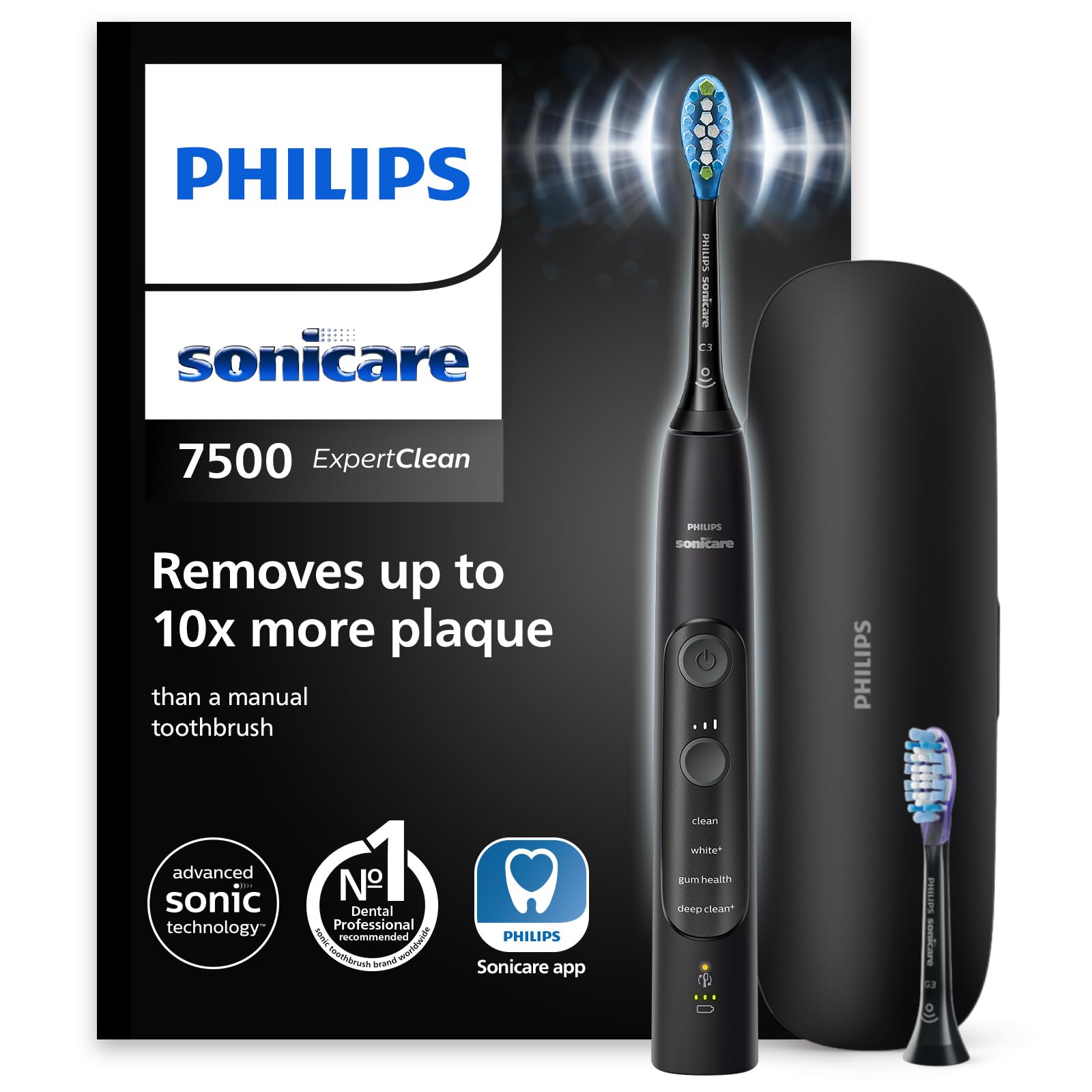 Philips Sonicare ExpertClean 7500 spazzolino elettrico, spazzolino sonico con app, HX9631/16