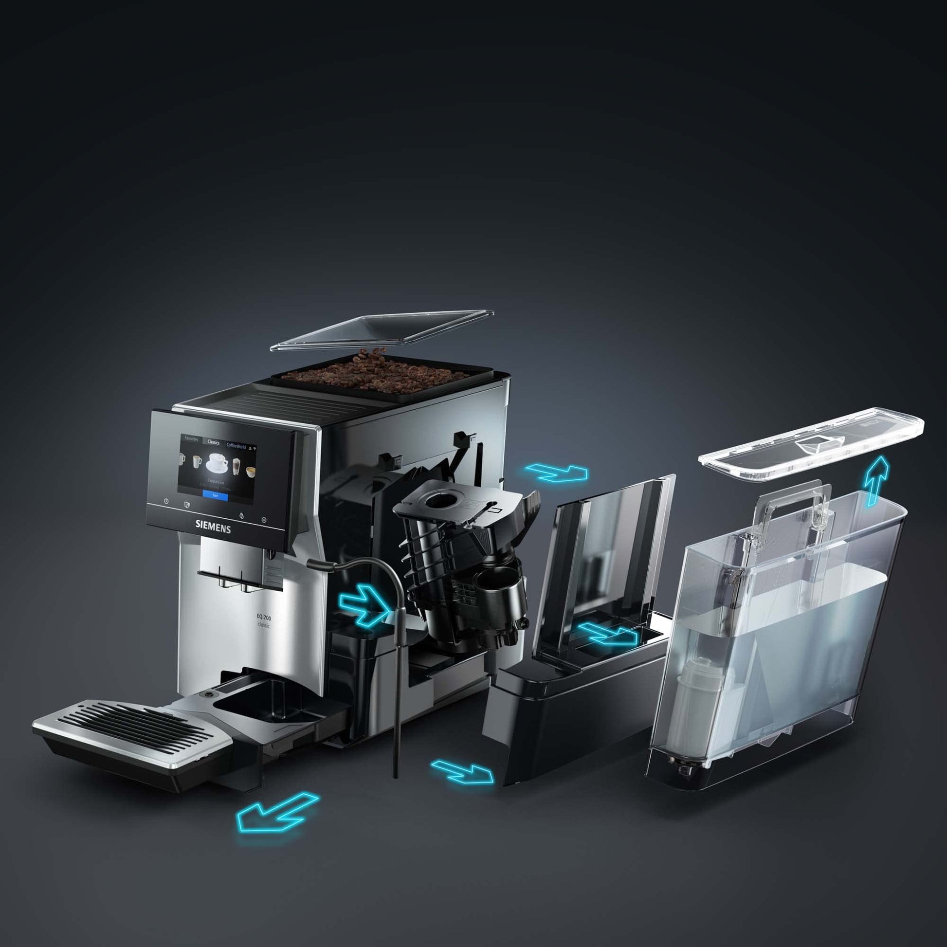 CAFETERA EXPRESSO AUTOMÁTICA SIEMENS EQ700 TP705D01 2,4 L