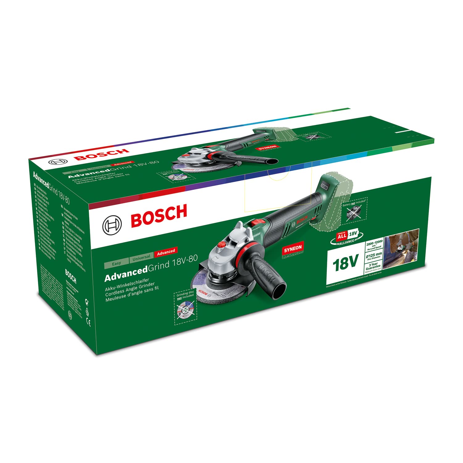 Bosch Home and Garden Minismerigliatrice angolare a batteria AdvancedGrind 18V-80