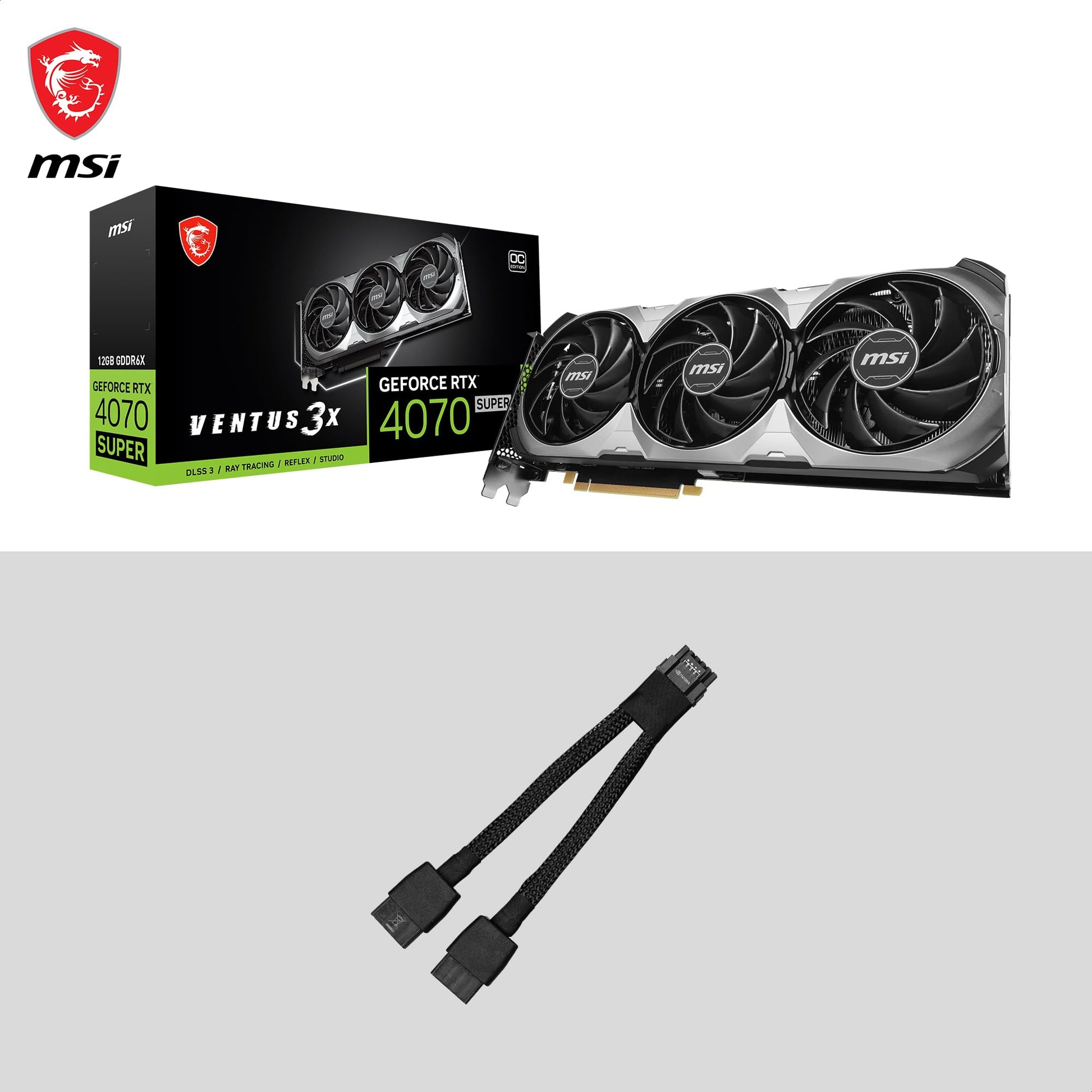 MSI GeForce RTX 4070 SUPER 12G VENTUS 3X OC Scheda Video Gaming - 12GB GDDR6X, PCI Express Gen 4