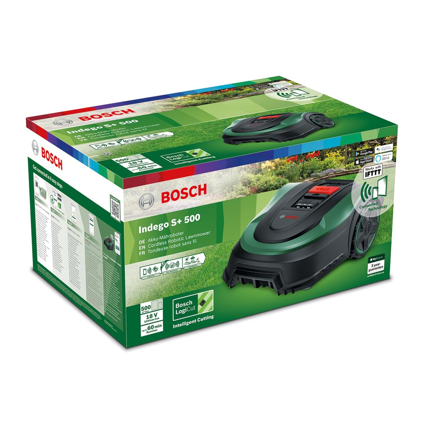 Bosch Home and Garden 06008B0302 Indego S plus 500, Robot Rasaerba, Smart Connect