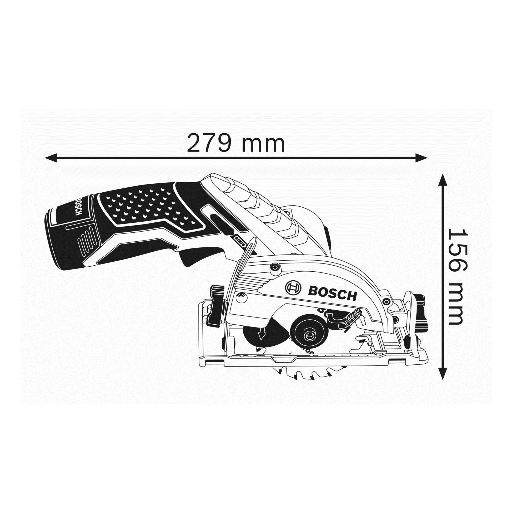 Bosch Professional GKS 12V-26 Sega Circolare a Batteria, 1400 Giri/Minuto, 12 V, Blu / 06016A1001