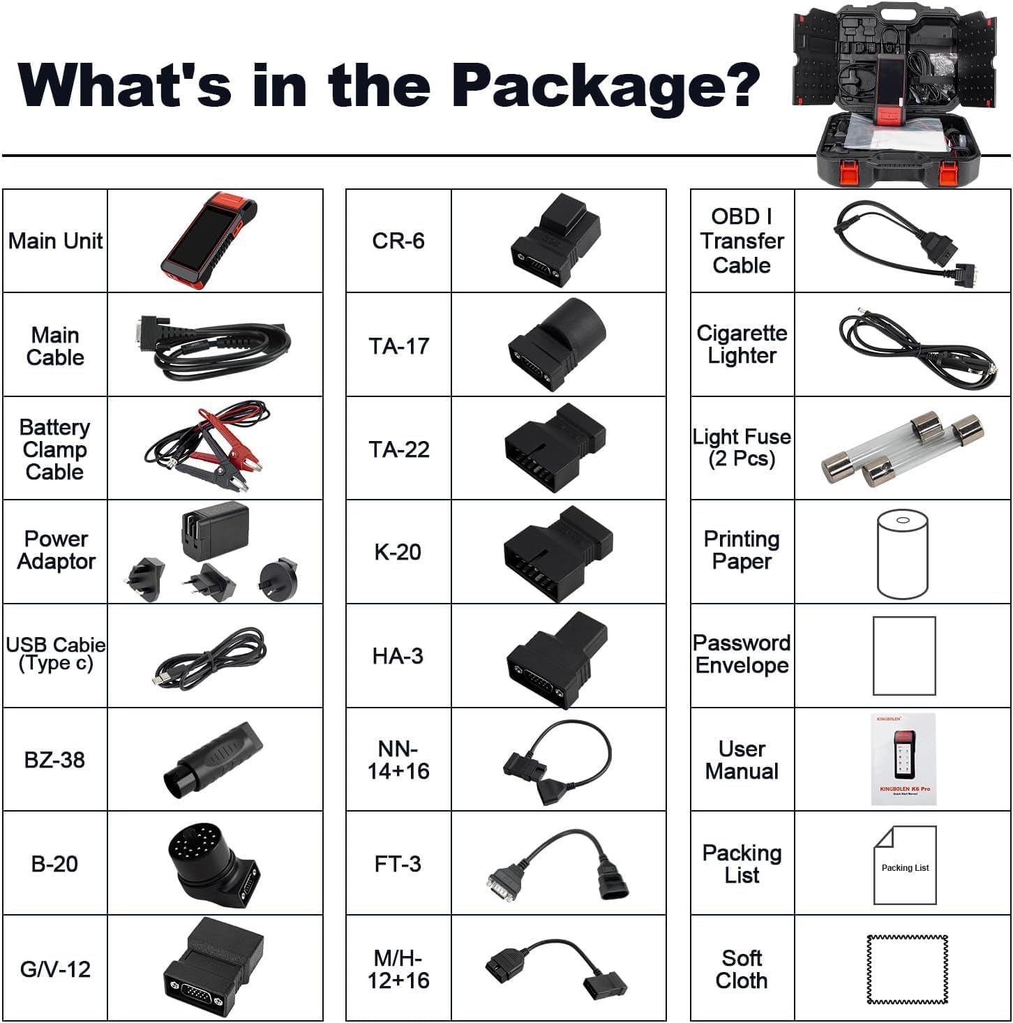 KINGBOLEN K6 PRO OBD2 Auto Diagnostica, Diagnostica Auto Professionale con Codifica ECU