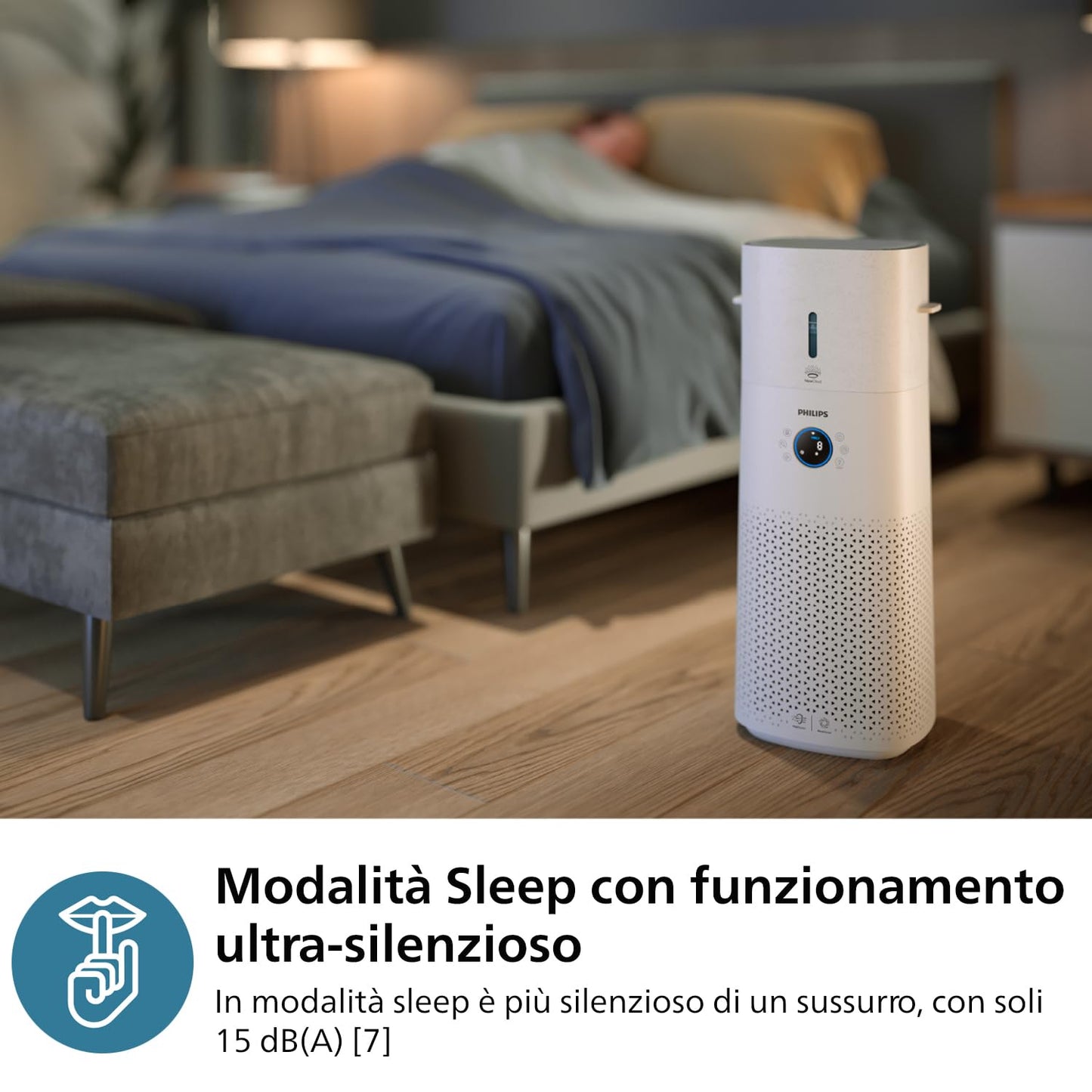 Philips Purificatore d'aria e umidificatore 2-in-1 Serie 3000, 131 m2, filtro NanoProtect HEPA & Carboni attivi, AC3737/10