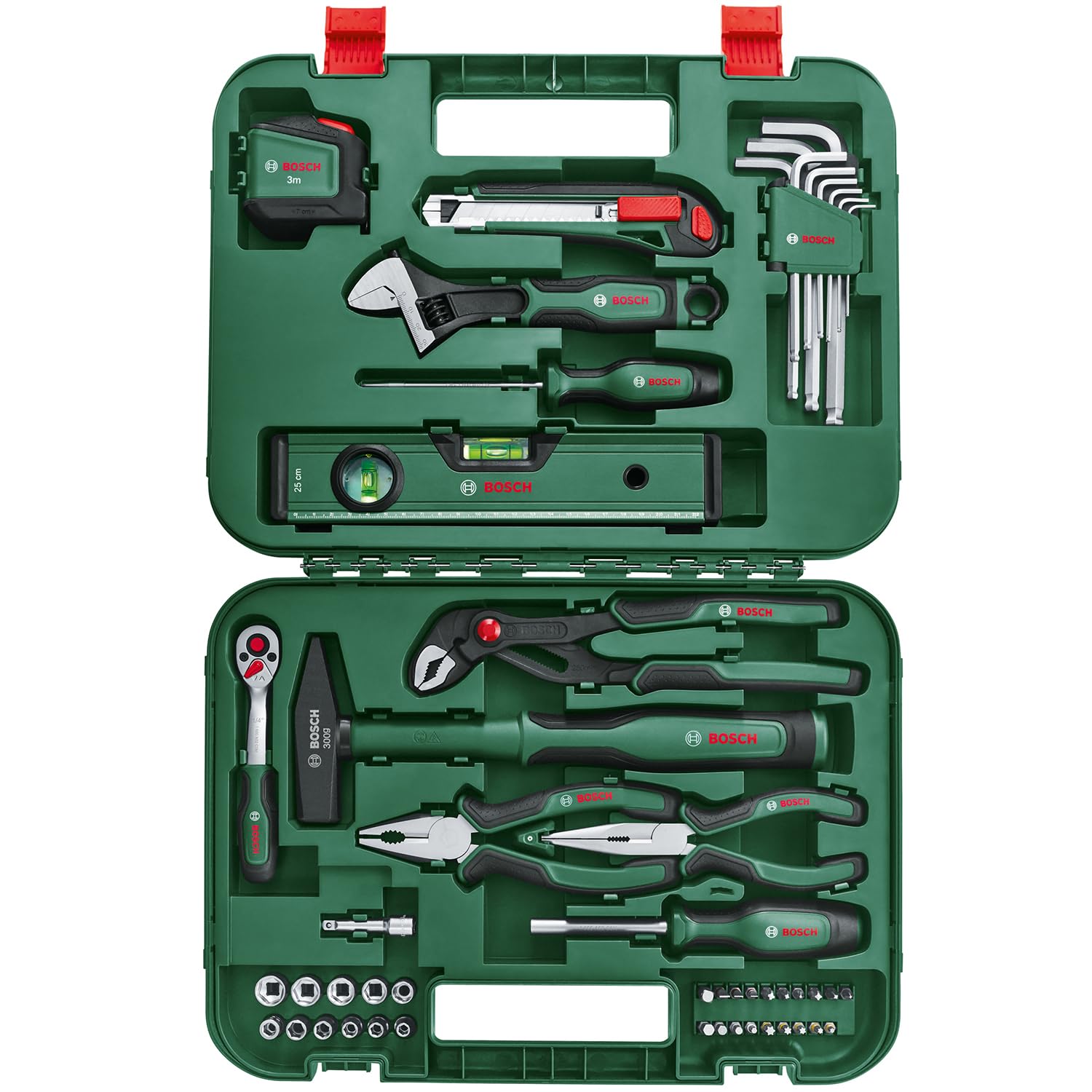 Bosch Home and Garden Set di utensili manuali Advanced da 52 pezzi (kit materiali alta qualità per amanti