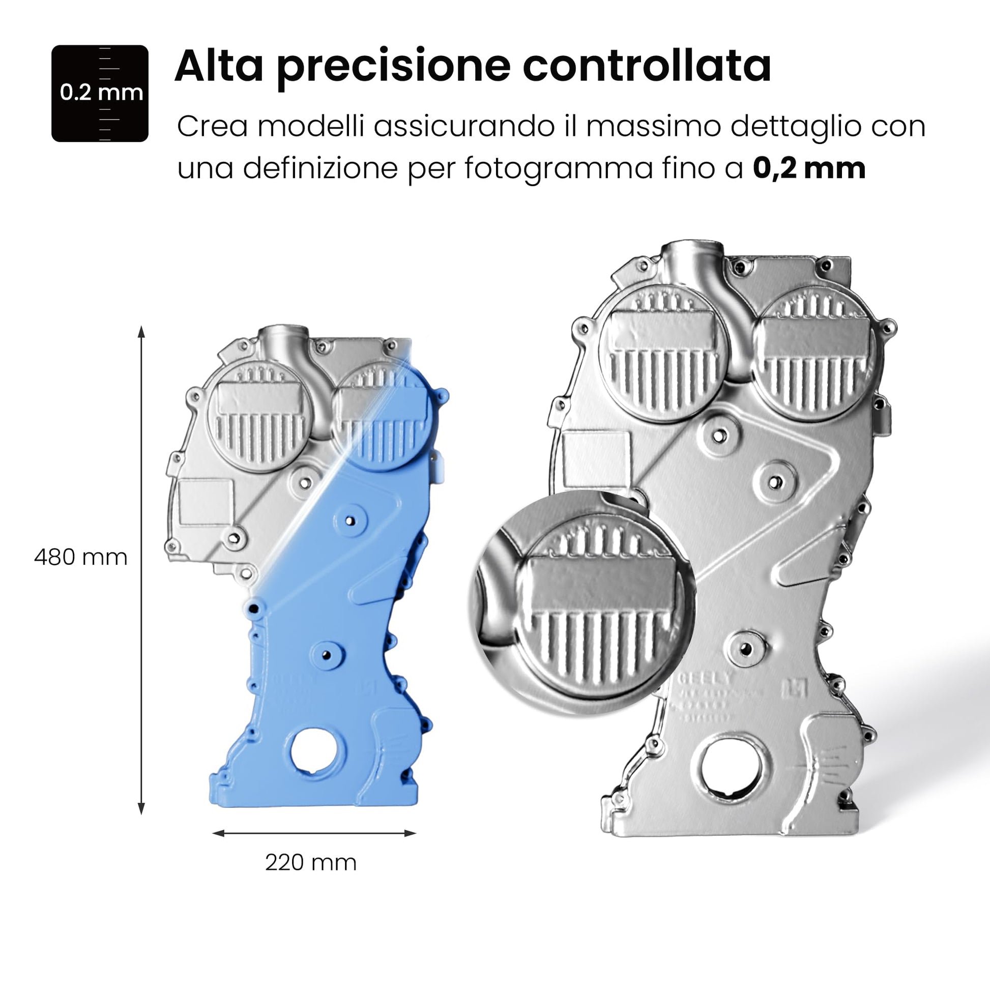 Revopoint INSPIRE - Scanner 3D per stampa 3D Scansione 3D a colori Precisione fino a 0,2 mm