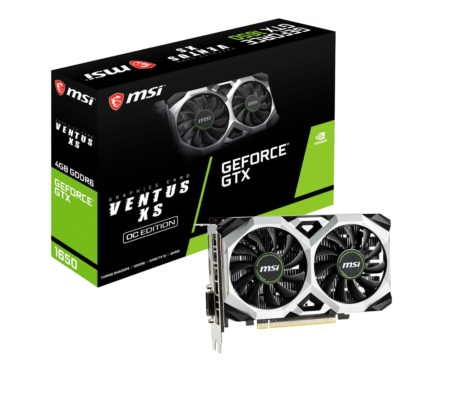 MSI GeForce GTX 1650 D6 VENTUS XS OC Scheda Video 4GB GDDR6, 1620MHz, 128-bit, PCI Express x16 Gen 3