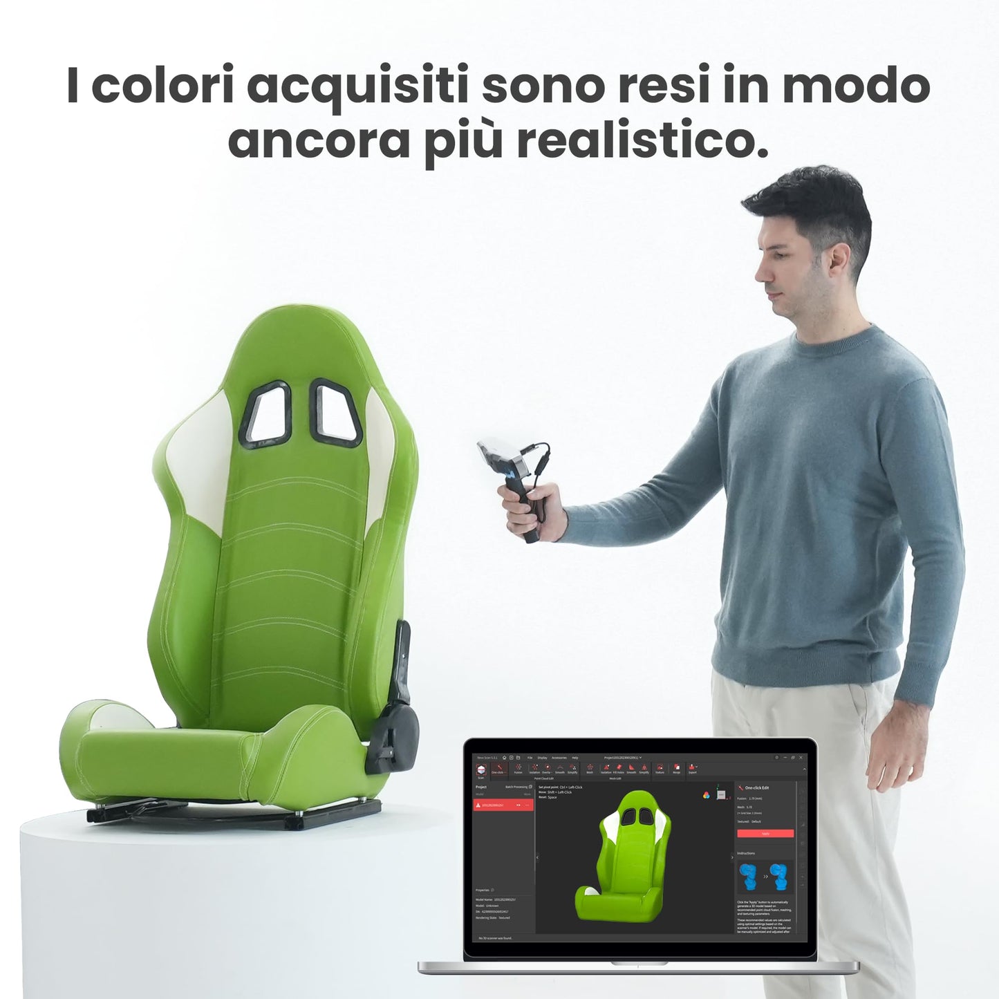 Scanner 3D Revopoint RANGE 2 Scanner per modelli 3D Telecamera RGB integrata