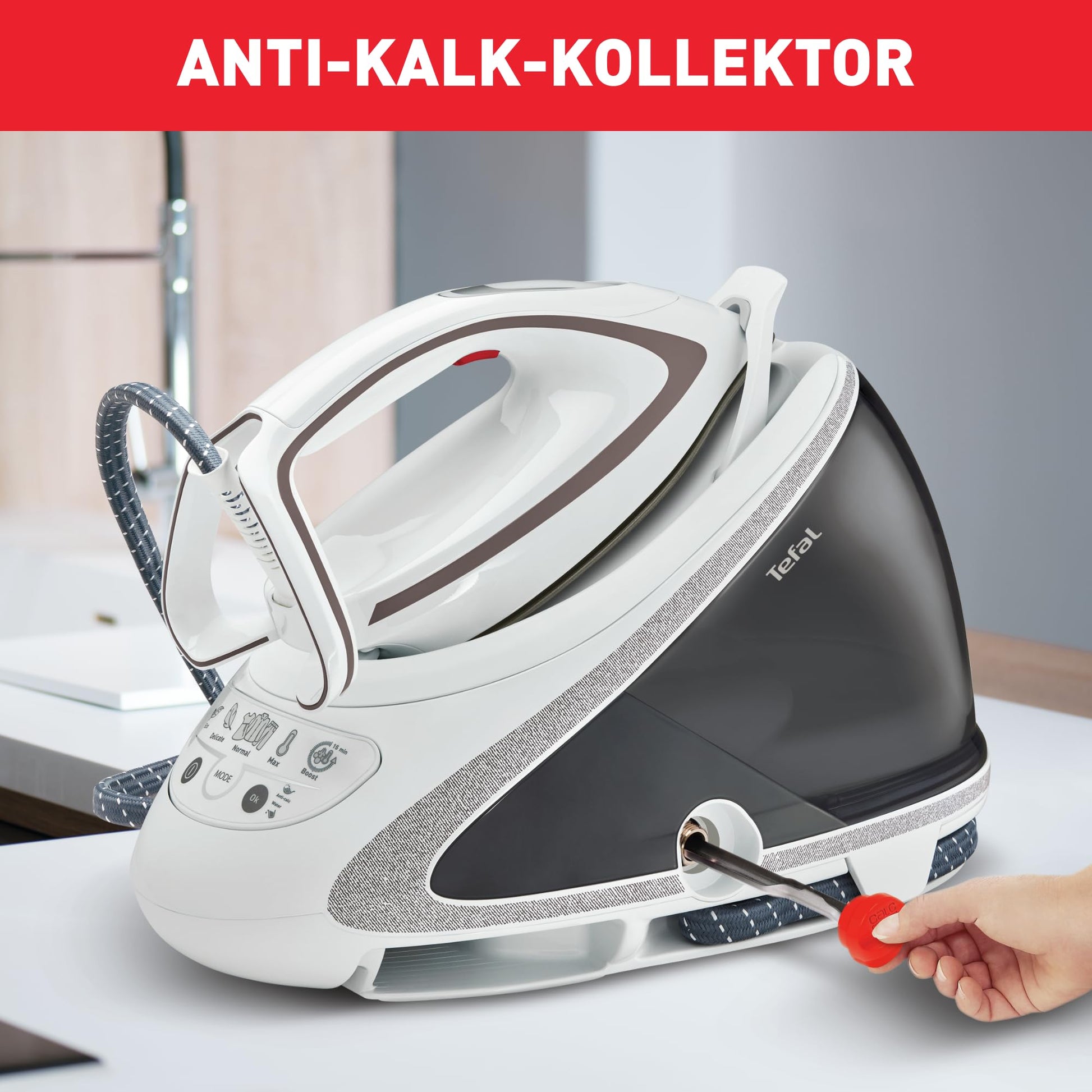 Tefal PRO Express Ultimate GV9567 Ferro da Stiro a Vapore, Bianco