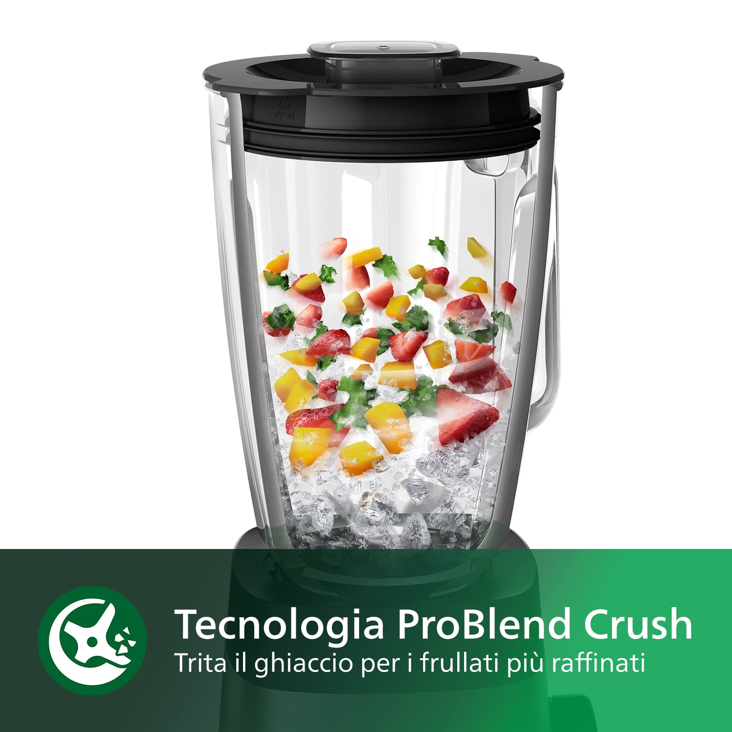 Philips Frullatore per Frullati e Smoothie - 1000W, Caraffa in Vetro da 2L, ProBlend Crush (HR3573/90)