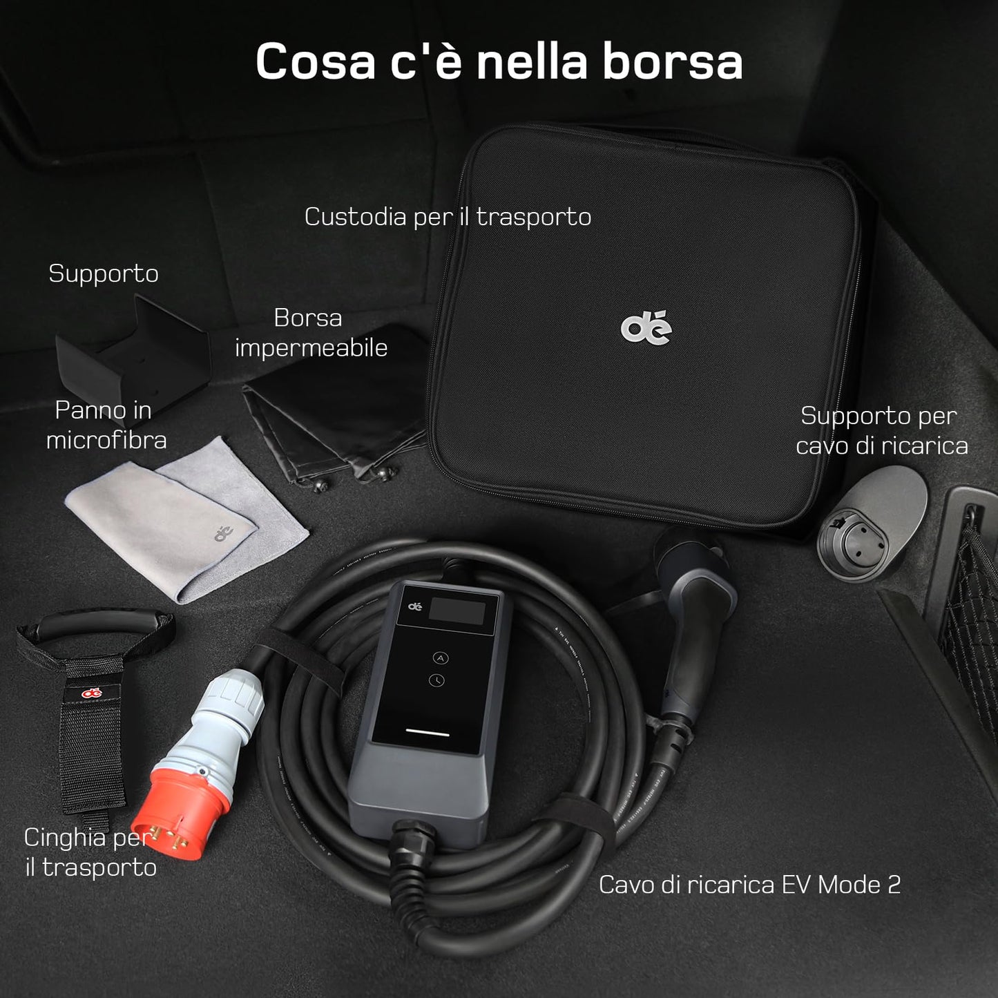 dé Wallbox 22kw [20m| Trifase| 6-32A] Cavo Ricarica Auto Elettrica Tipo 2 per byd e altri