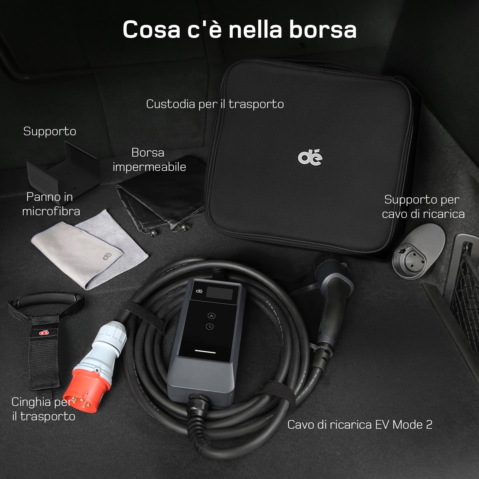 dé Wallbox 22kw [20m| Trifase| 6-32A] Cavo Ricarica Auto Elettrica Tipo 2 per byd e altri