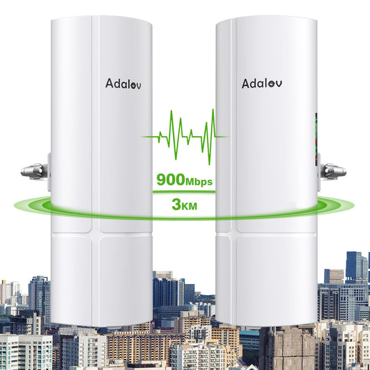 Adalov CPE365 Ponte Wireless, Ponti WiFi Gigabit da 3 km con Porta LAN da 1000 Mbps