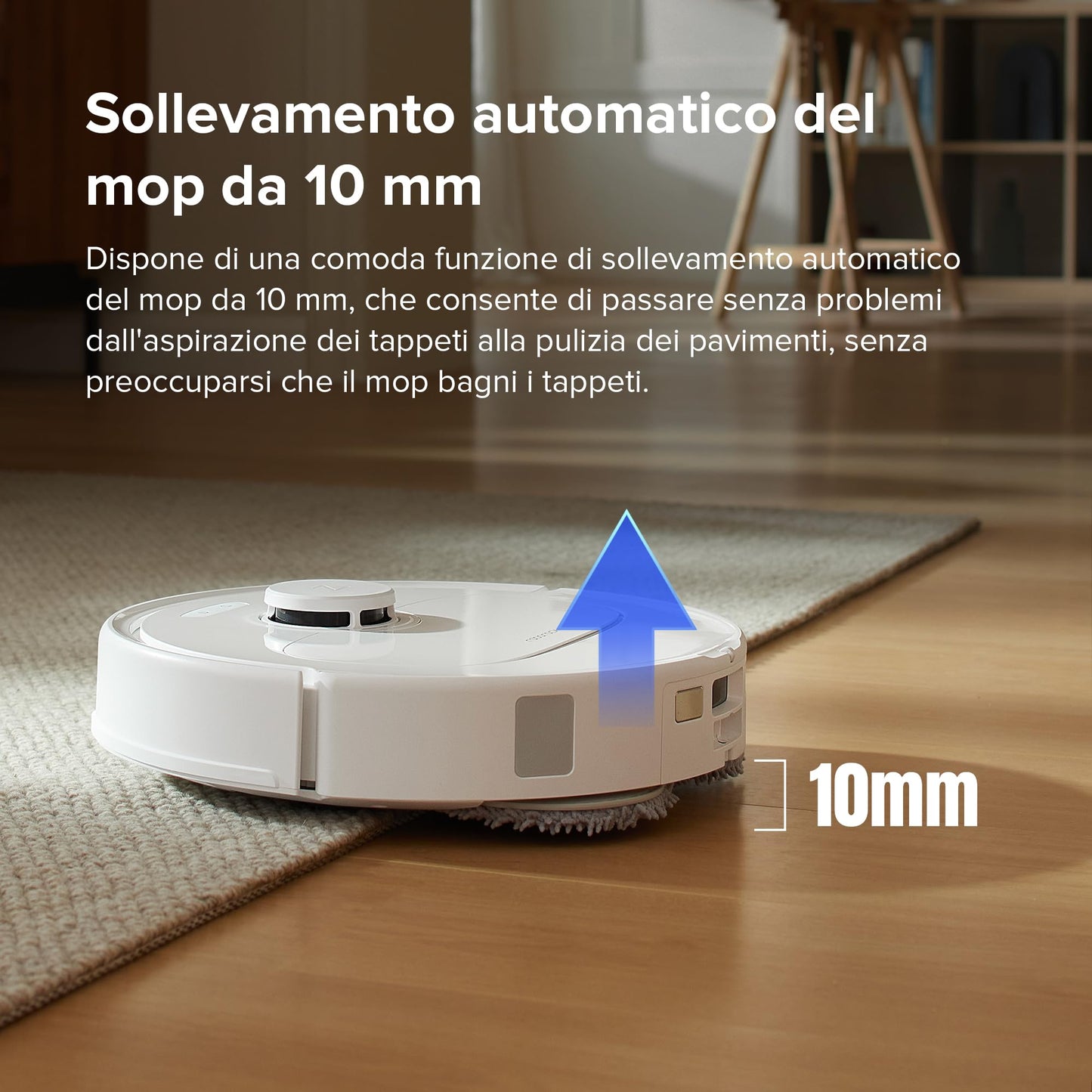 roborock Qrevo S Robot Aspirapolvere e Lavapavimenti, Potenza di Aspirazione di 7000 Pa, 45 Decibel Asciugatura a Basso Rumore, Doppio Panno Rotante, Evitamento Ostacoli 3D(Bianco)