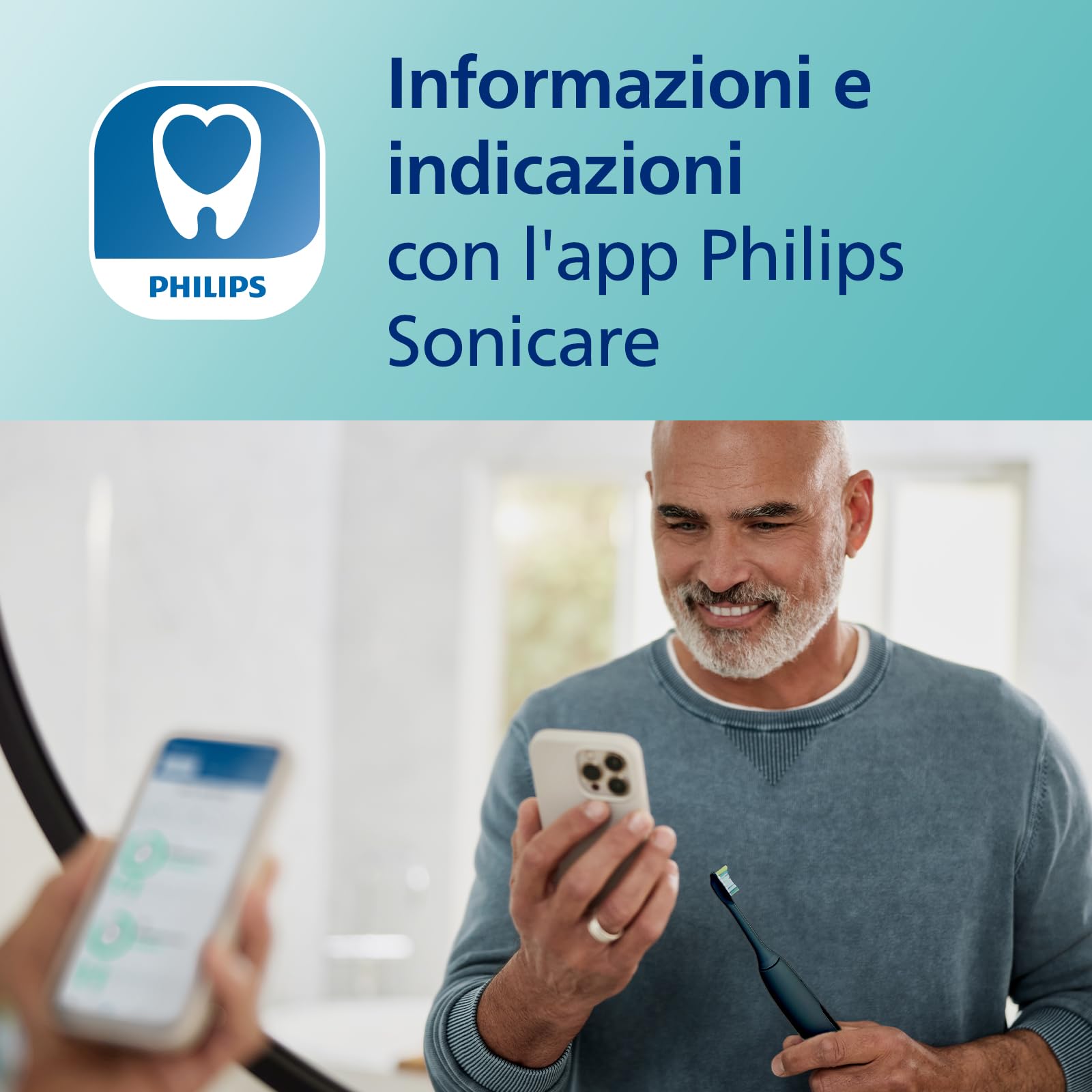 Philips Sonicare ExpertClean 7500 spazzolino elettrico, spazzolino sonico con app, HX9631/16