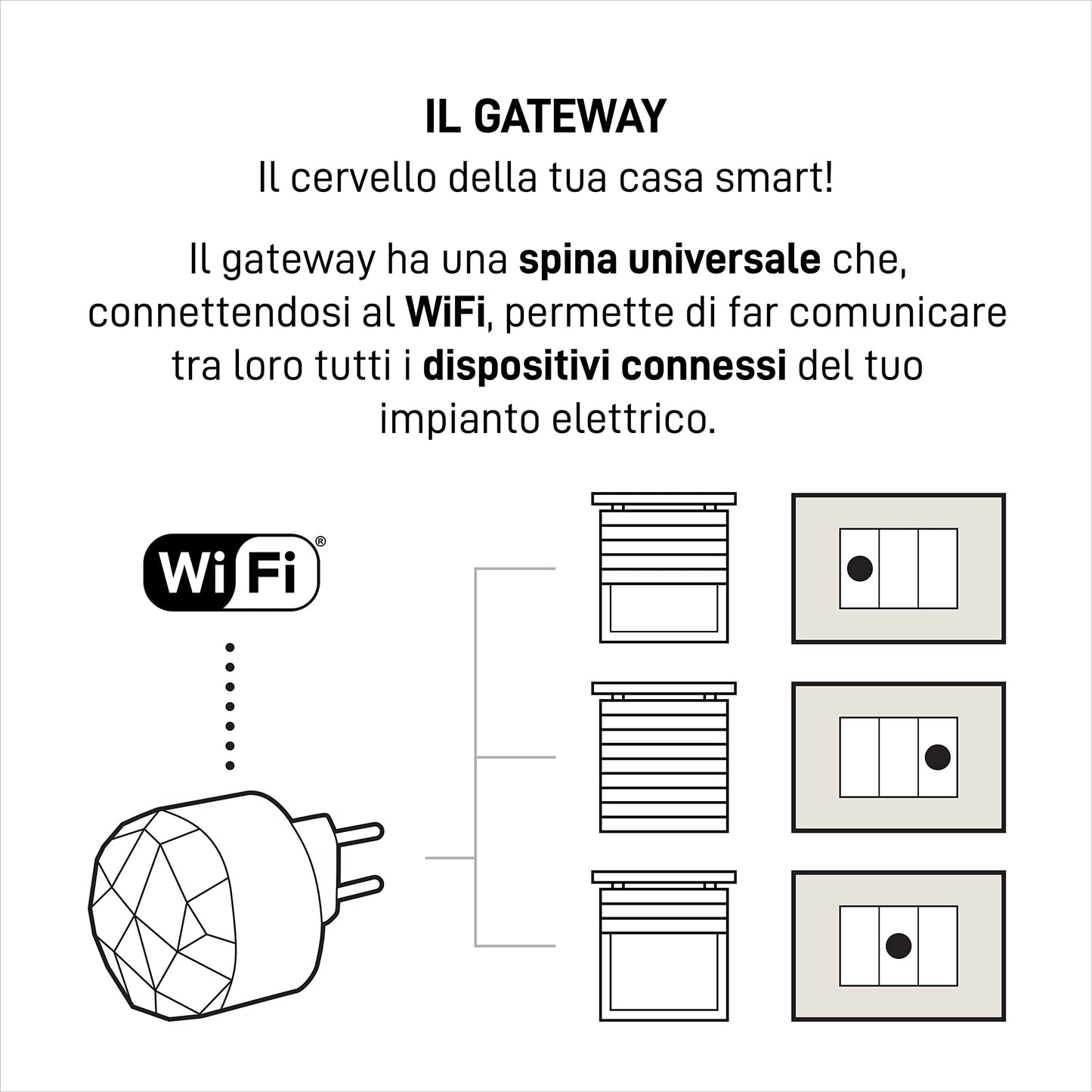 BTicino Kit Tapparelle Connesse Livinglight Smart SL3602KIT, 1 Gateway Plug-in S36GWGC e 3 Tapparella Antracite L4027C