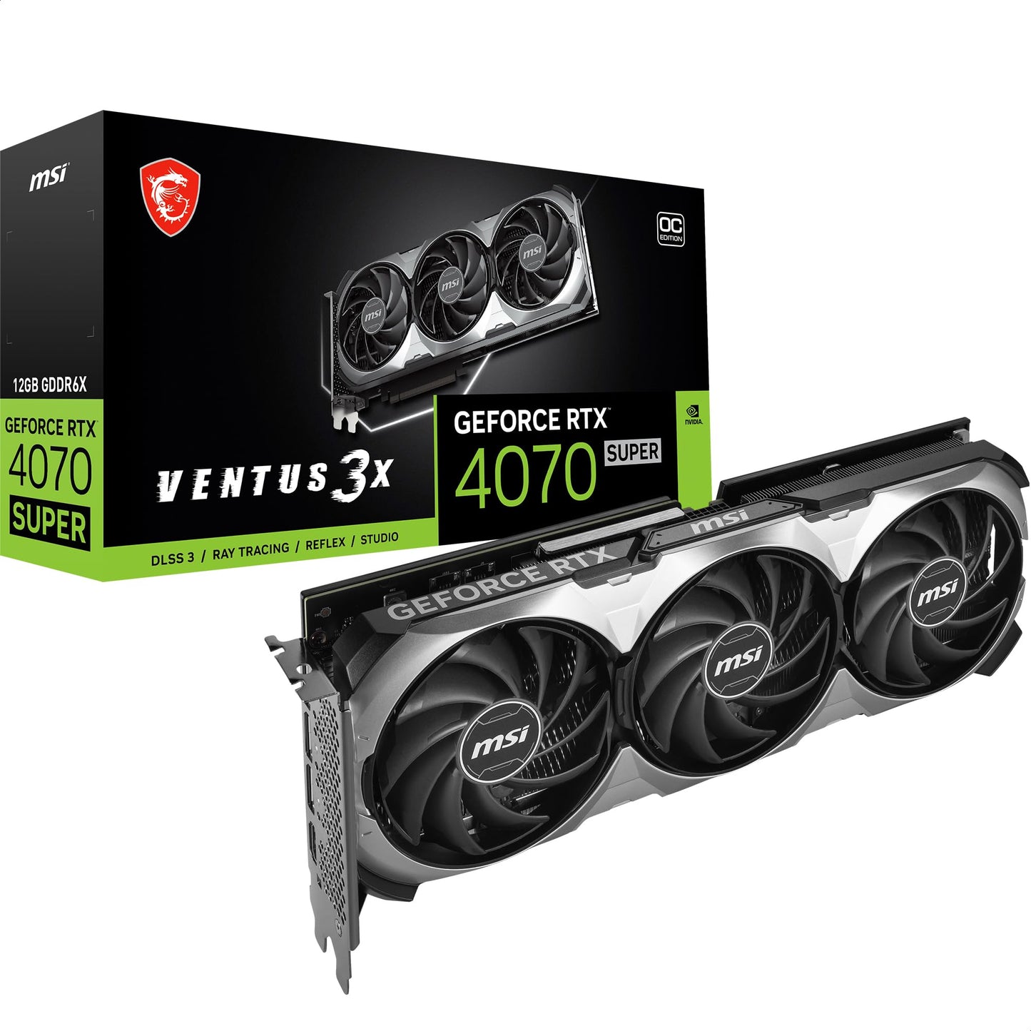 MSI GeForce RTX 4070 SUPER 12G VENTUS 3X OC Scheda Video Gaming - 12GB GDDR6X, PCI Express Gen 4