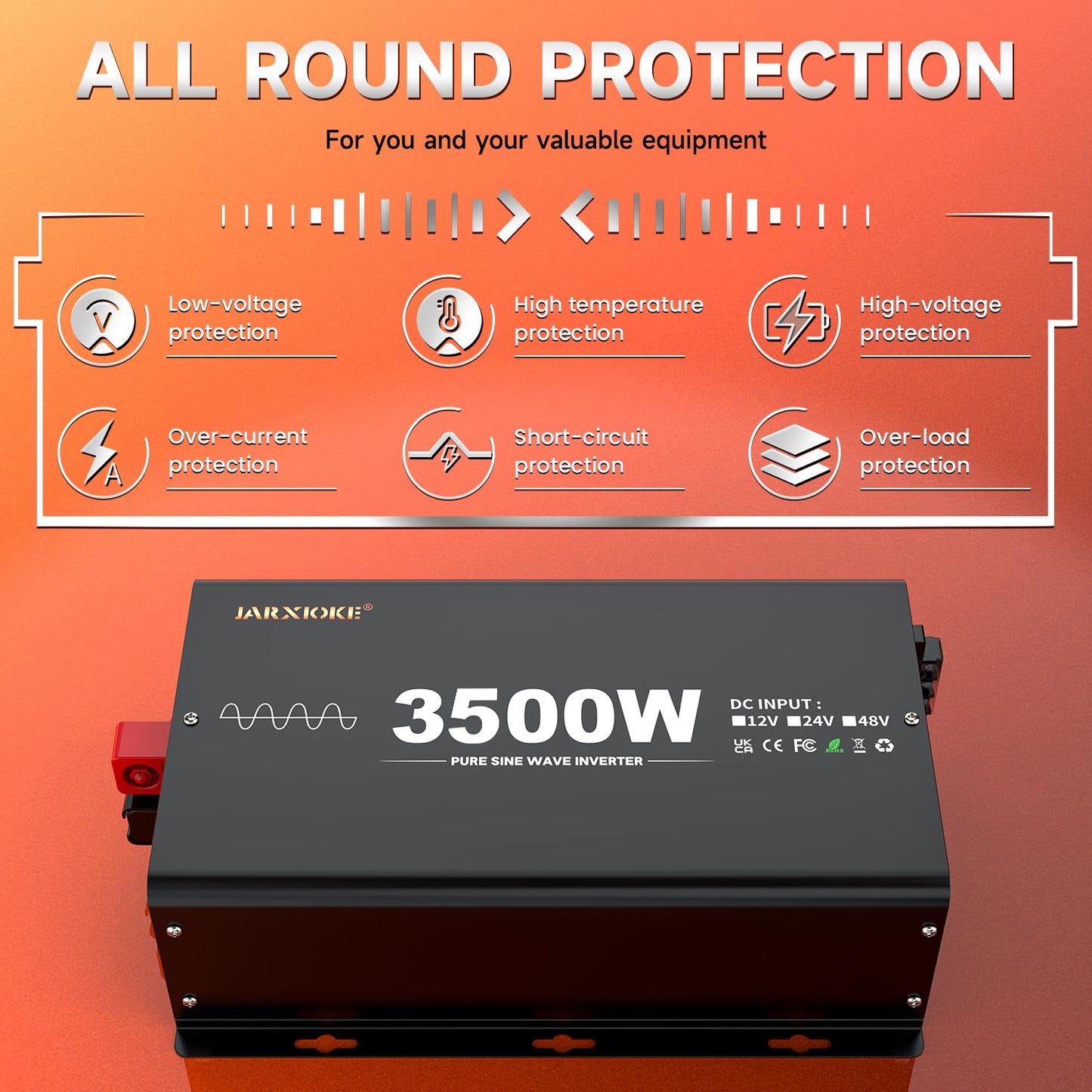 Inverter 12v 220v Onda Pura 3500W Power Inverter Invertitore di Potenza a Onda Sinusoidale