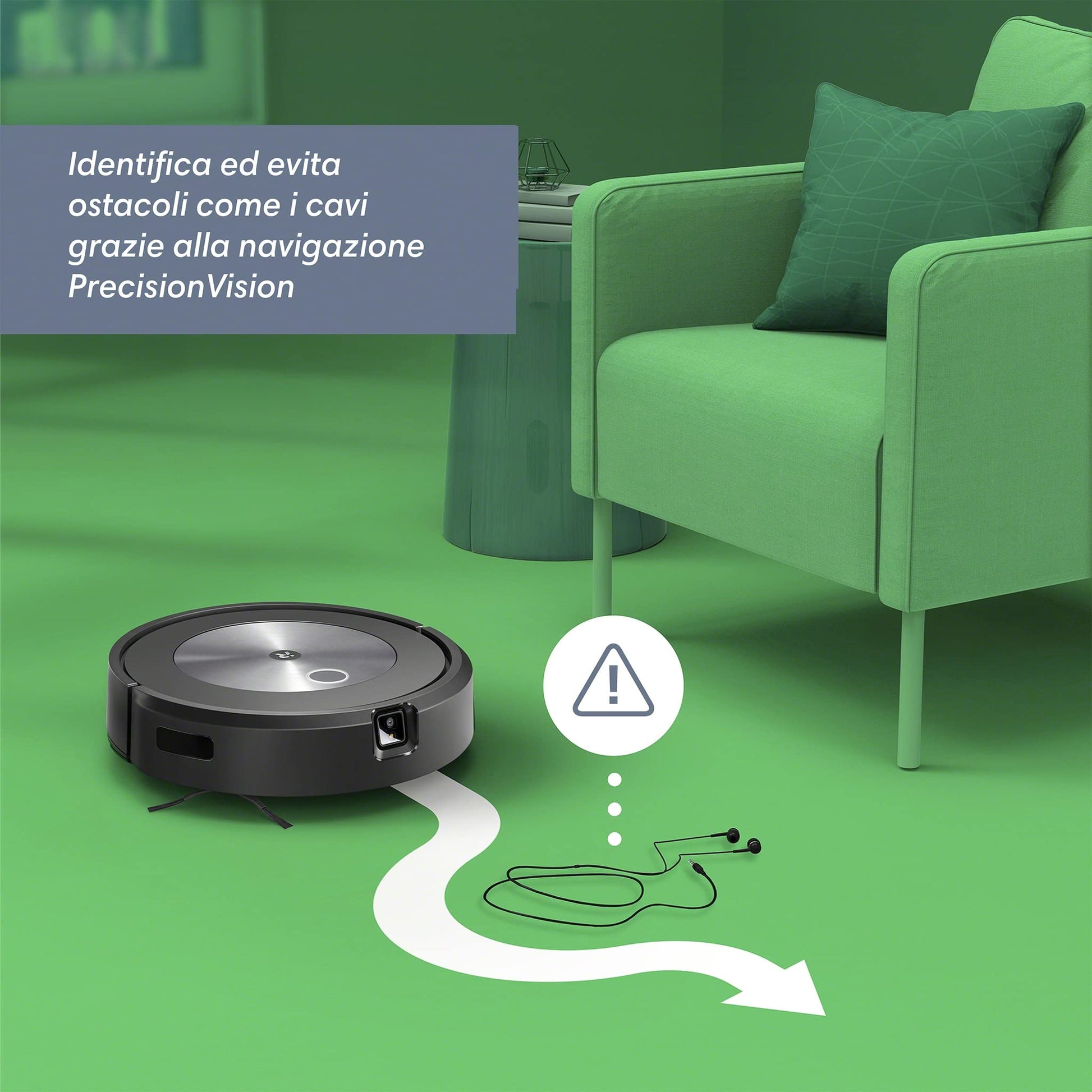 iRobot Roomba J7, Robot Aspirapolvere, Mappatura Intelligente, Rilevamento Ostacoli, Wi-Fi