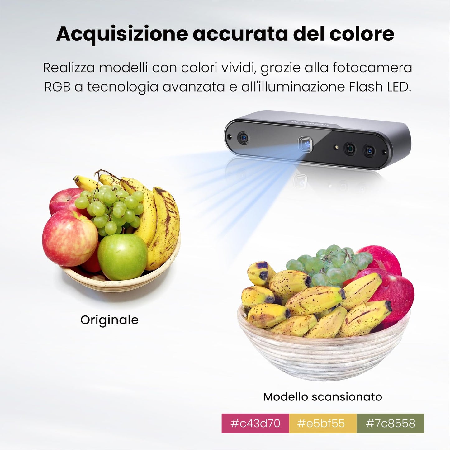 Revopoint INSPIRE - Scanner 3D per stampa 3D Scansione 3D a colori Precisione fino a 0,2 mm