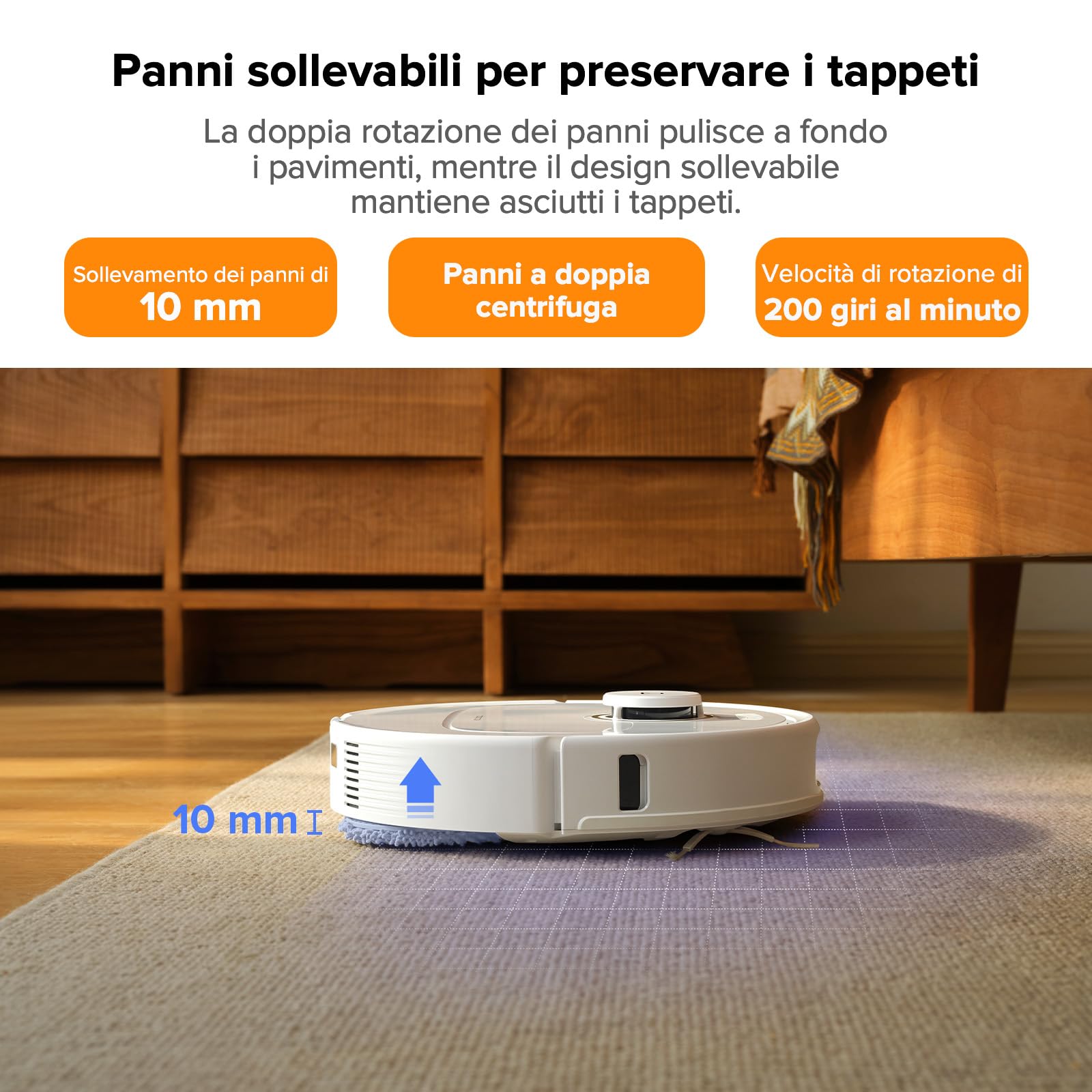 roborock Qrevo Pro Set Robot Aspirapolvere e Lavapavimenti, Mop Autopulente Bianco