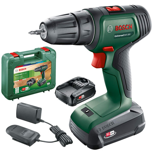 Bosch Home and Garden 06039D4002 Bosch Trapano a Batteria UniversalDrill (2 Batterie, In Valigetta)