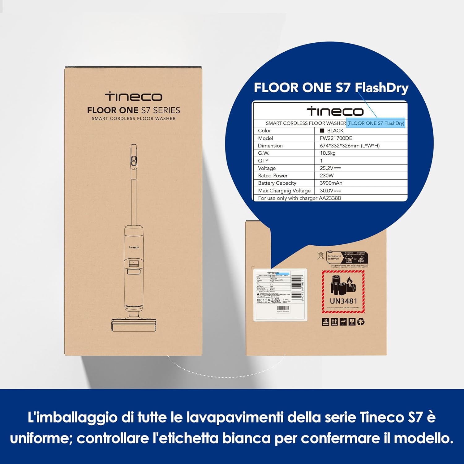 Tineco FLOOR ONE SWITCH S7 Lavapavimenti Smart Multifunzione, Autopulizia