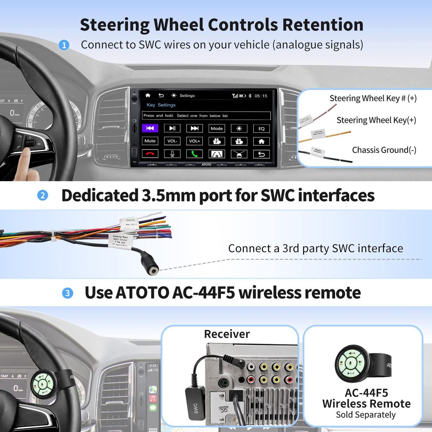 ATOTO F7 WE 7 Pollici Autoradio 2 DIN, CarPlay senza fili e Android Auto senza fili F7G2A7WE