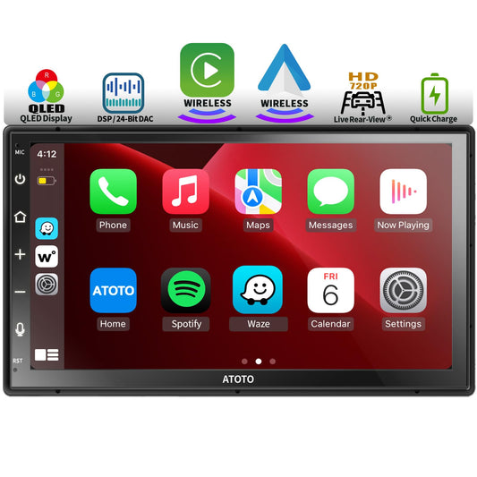 ATOTO F7XE Lettori DVD integrati nel cruscotto, nel DAB/DAB+, CarPlay Senza Fili e Android Auto F7G2B7XED