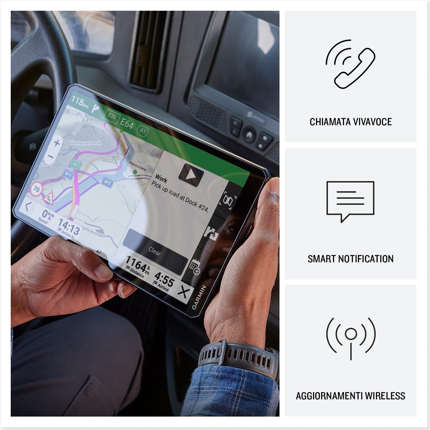 Garmin dēzl LGV1020, GPS per autocarri con display luminoso da 10''