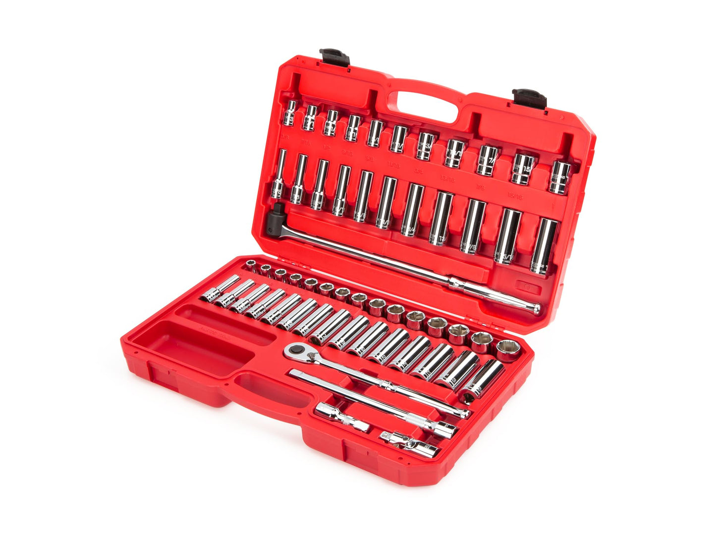 TEKTON SKT25301 - Set di chiavi a bussola e cricchetto, attacco da 1/2", 57 pezzi (3/8-1", 10-24 mm)