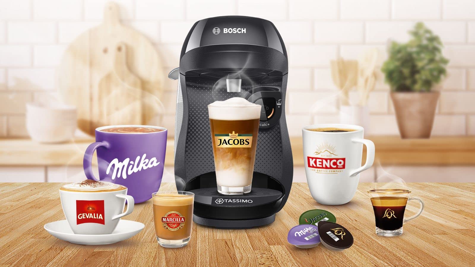 Machine a cafe multi-boissons BOSCH TAS1002N TASSIMO HAPPY - T-Disc - Arret automatique - Noir