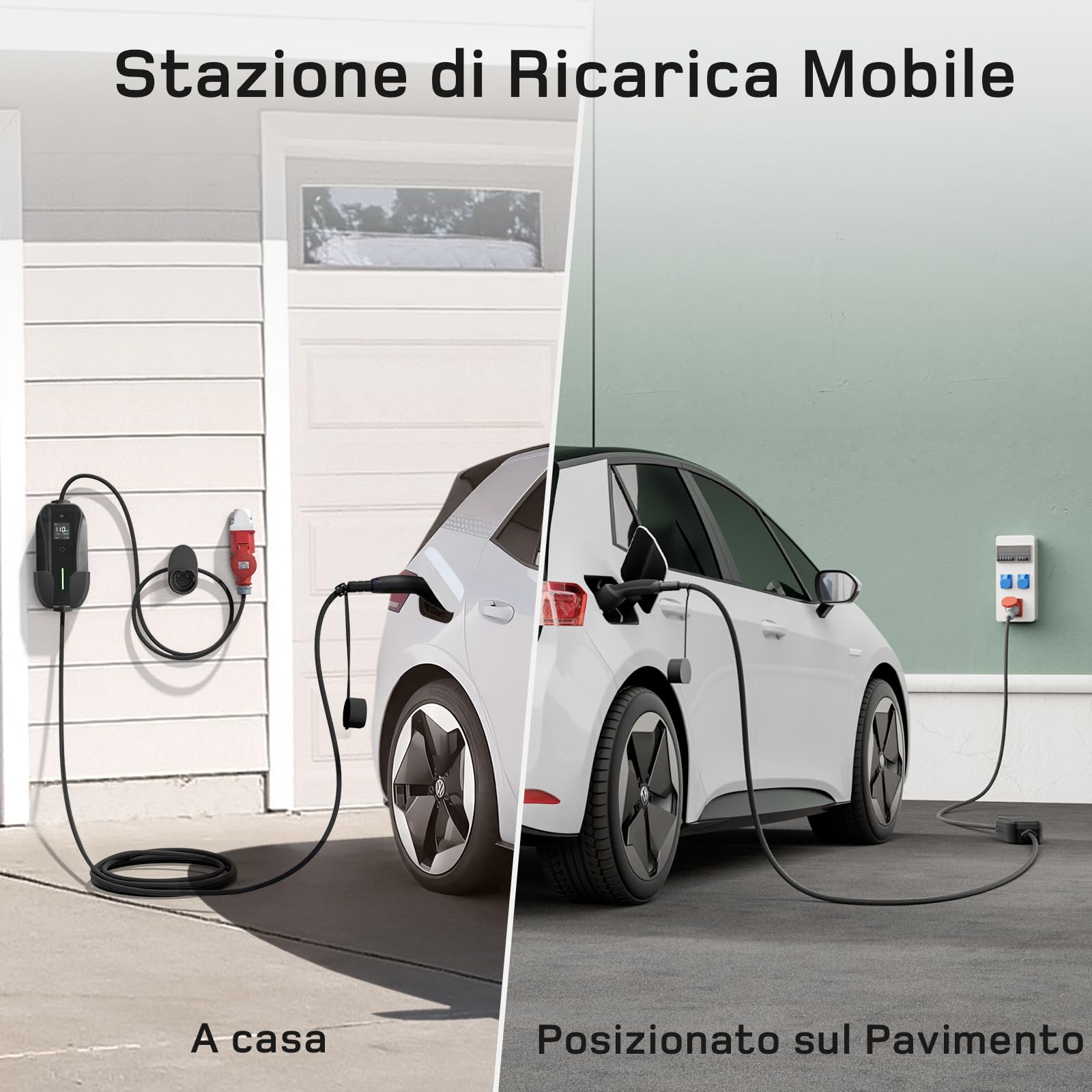 dé Wallbox 11kw [trifase| 10m| 6-16A] Cavo Ricarica Auto Elettrica Tipo 2 con Potenza di Ricarica Regolabile per byd e altri