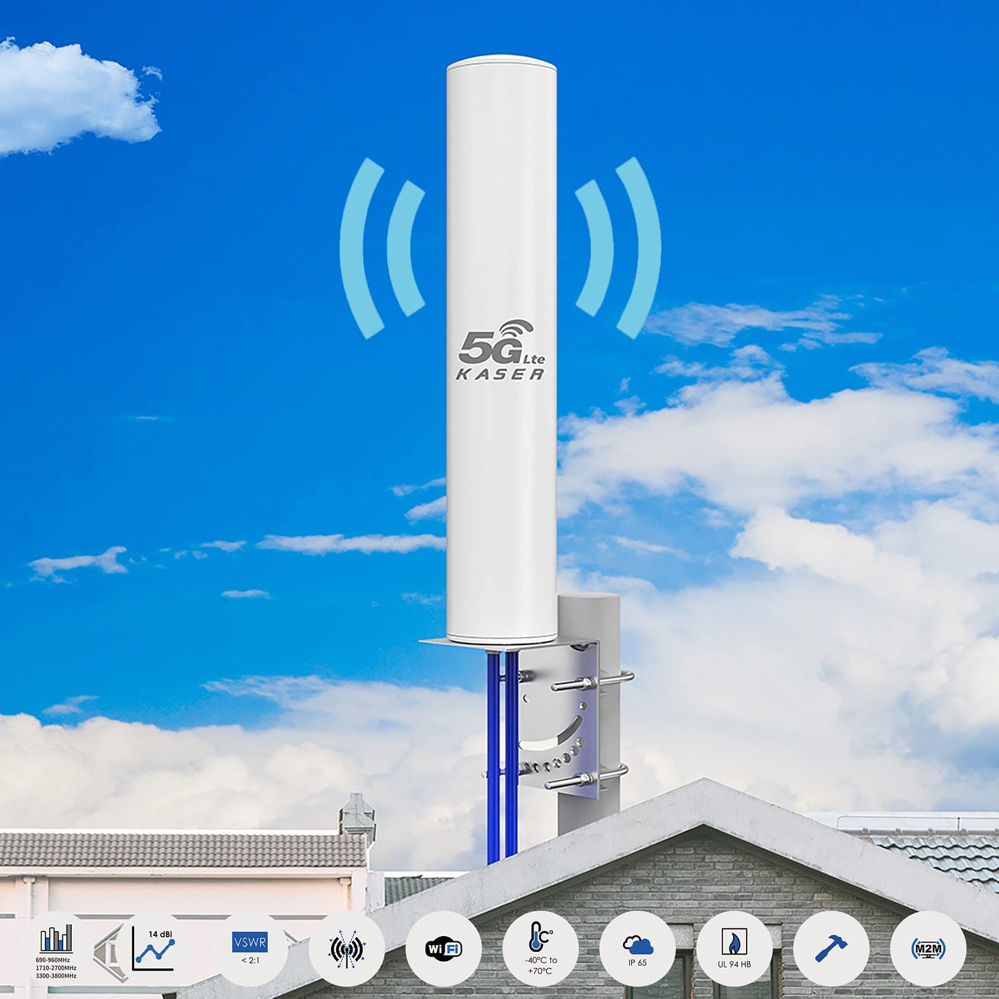 KASER Antenna 5G 4G LTE Esterno Mimo Omnidirezionale 698-2700