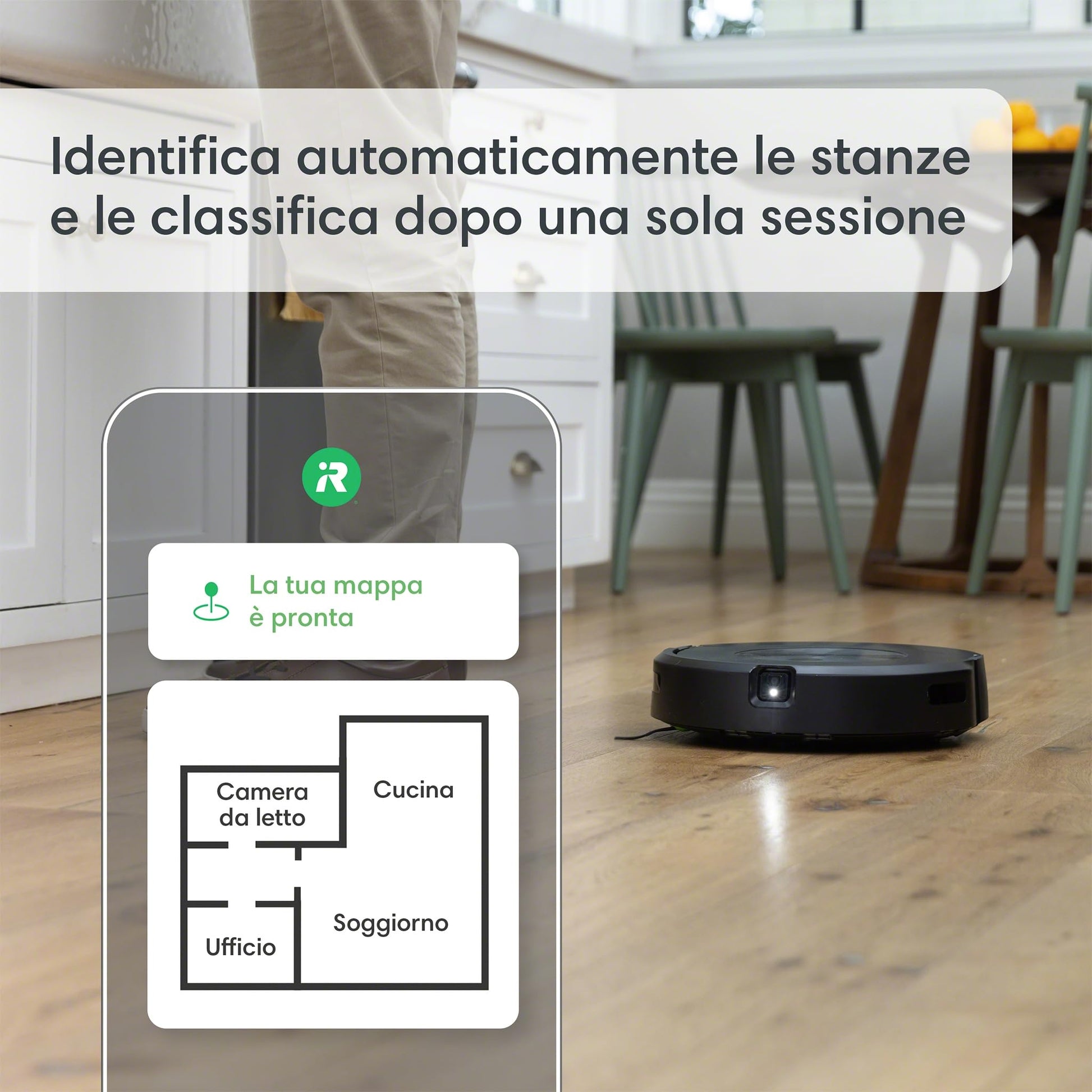 iRobot Roomba Combo j5+, Robot Aspirapolvere Lavapavimenti, Base Autosvuotante