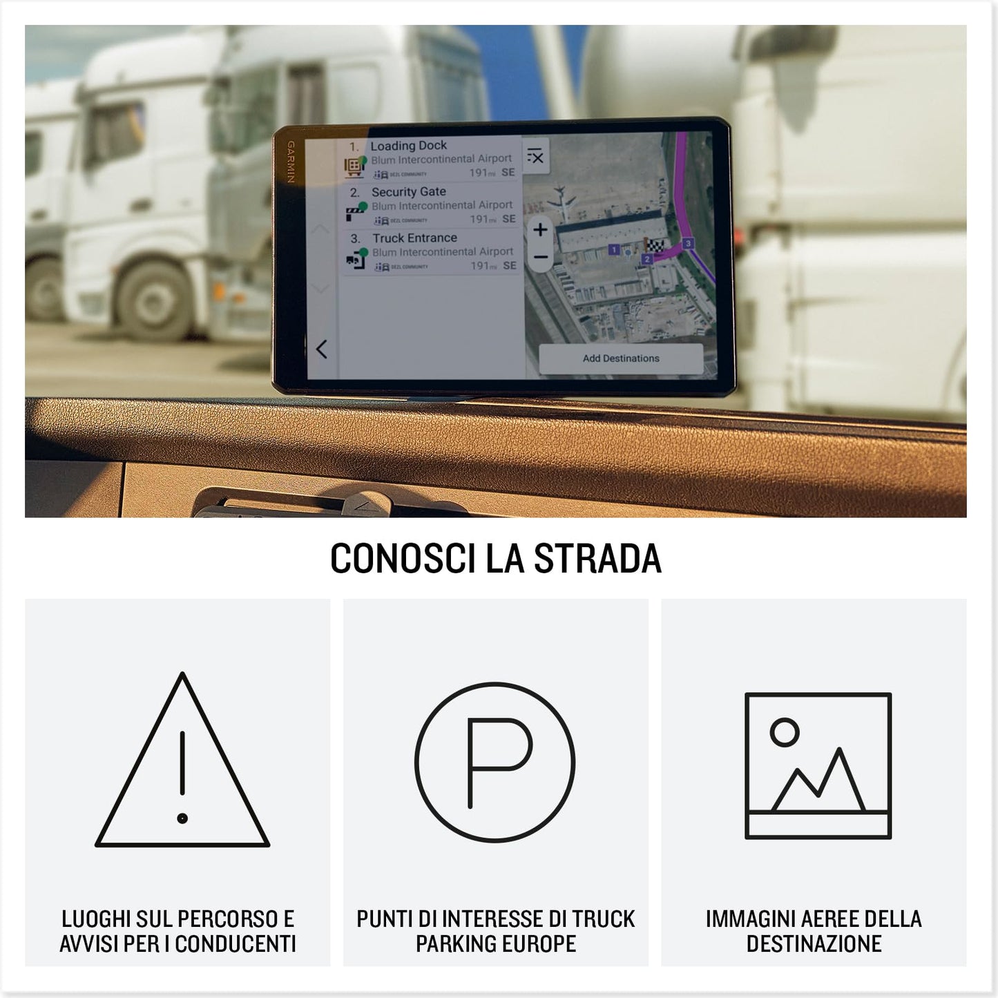 Garmin dēzl LGV820, GPS per autocarri con display luminoso da 8''