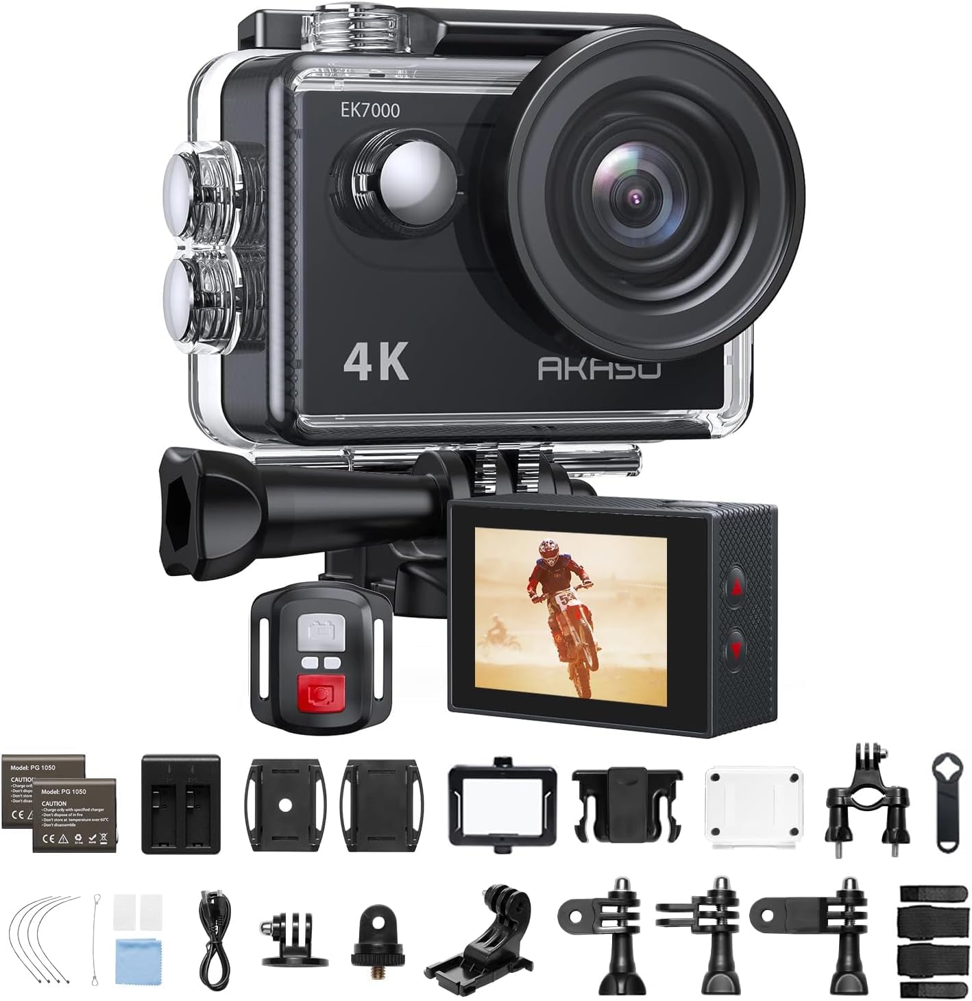 AKASO EK7000 Action Cam 4K, Fotocamera Subacquea WiFi 20MP