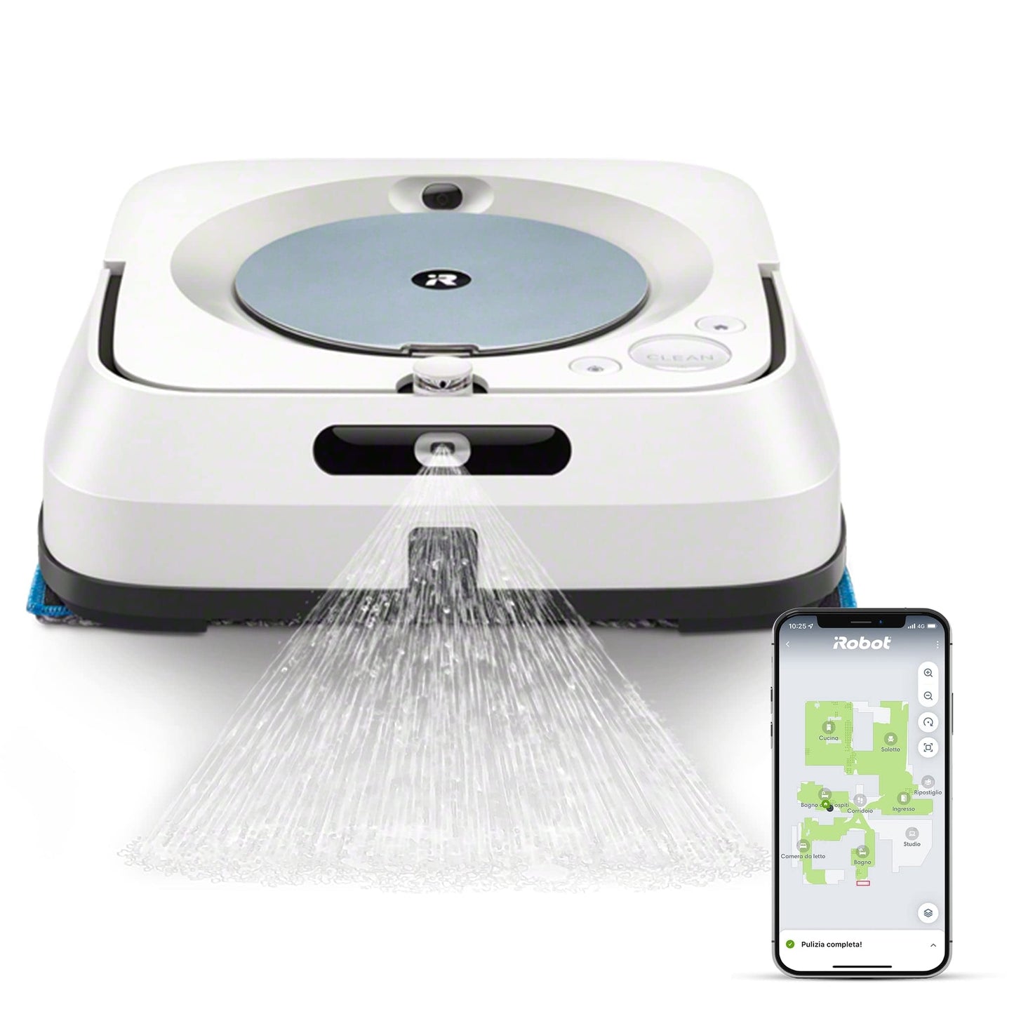 iRobot Braava Jet m6 (6134), Robot Lavapavimenti Wifi, Precision Jet Spray, , Bianco