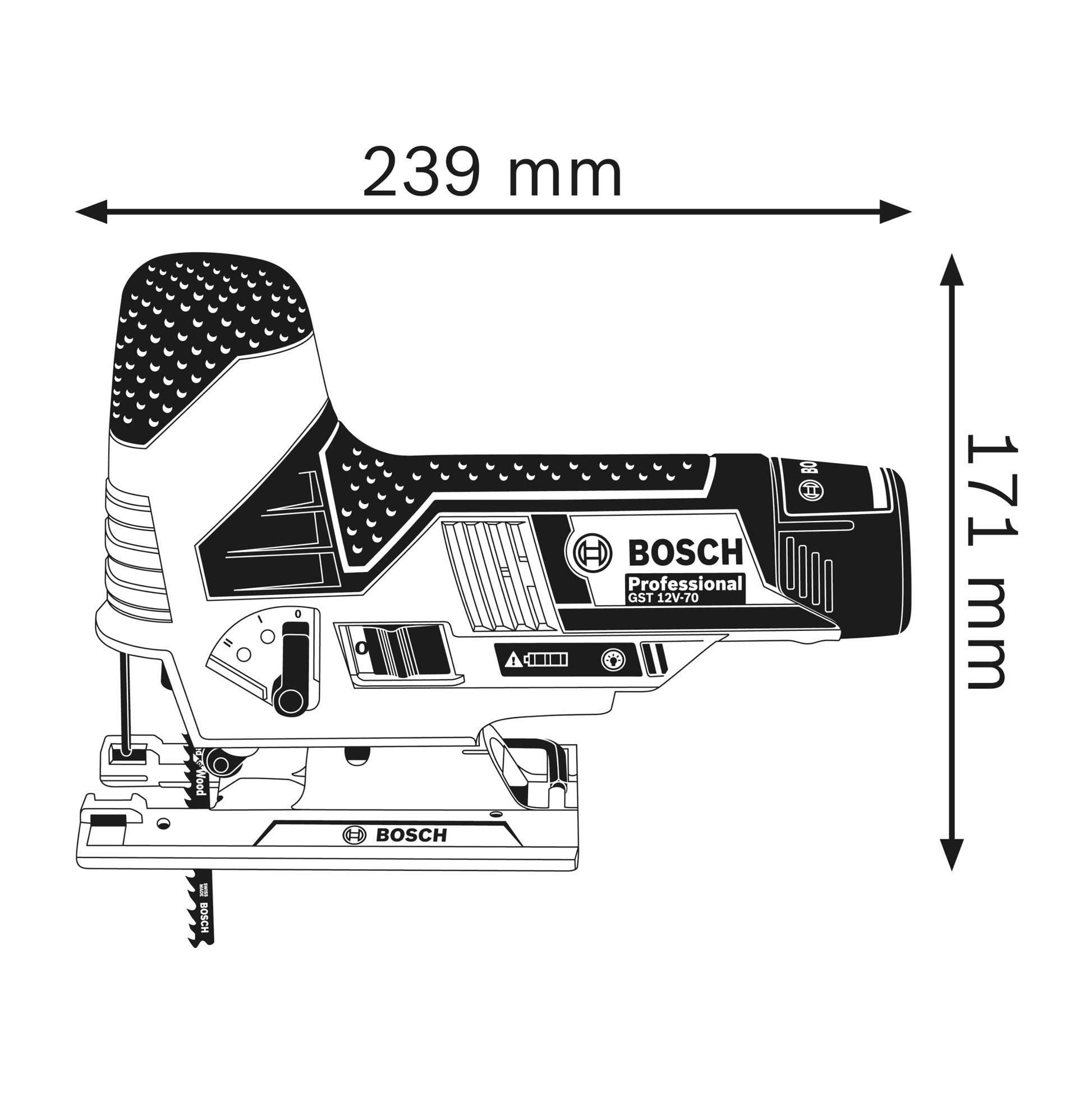 Bosch Professional 0 601 5A1 002 Seghetto Alternativo GST 12V-70, 2 Lame,