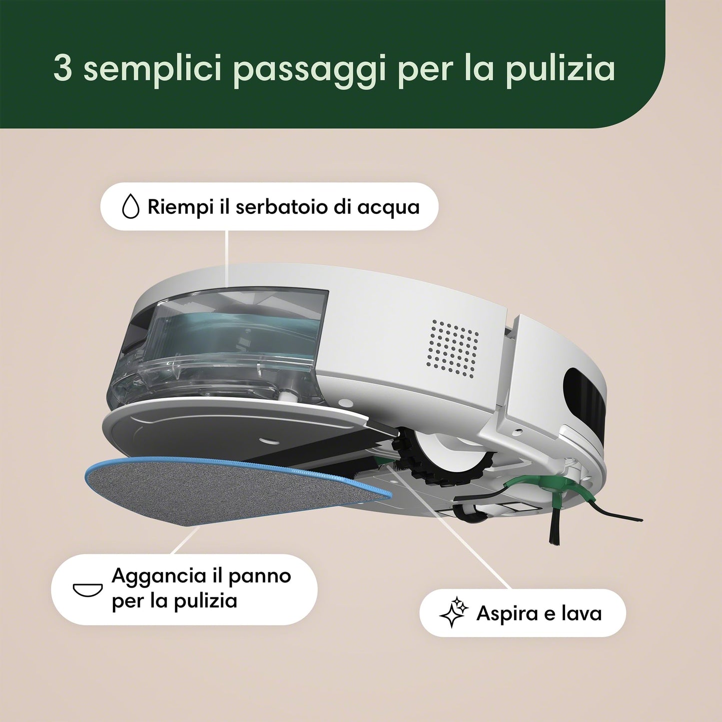 iRobot Roomba Combo Essential, Robot Aspirapolvere Lavapavimenti, Potente Aspirazione e Pulizia