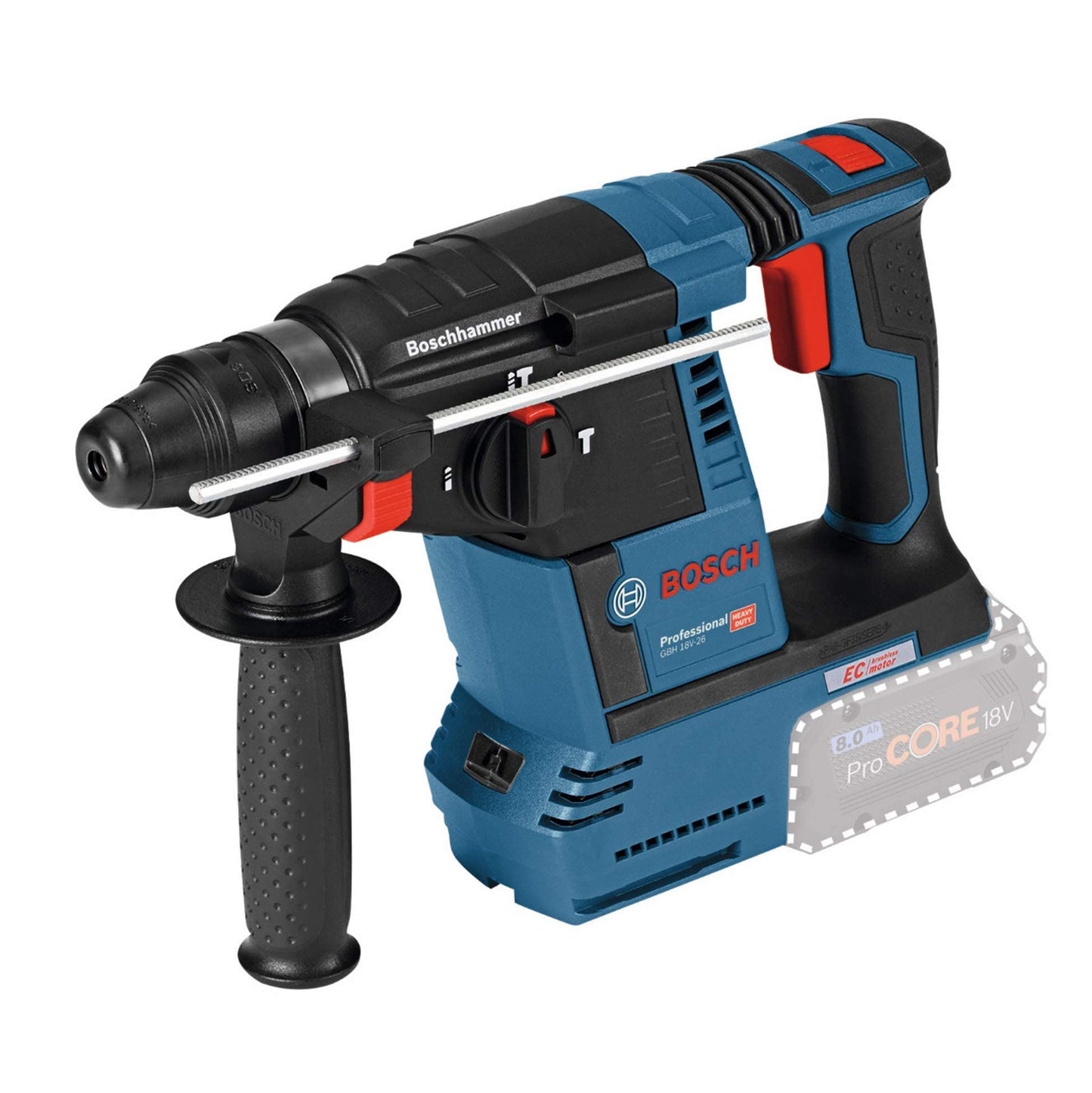 Bosch Professional 0611909001 GBH 18 V-26 Nudo, L-BOXX, Click & Go, 18V, Blu Navy