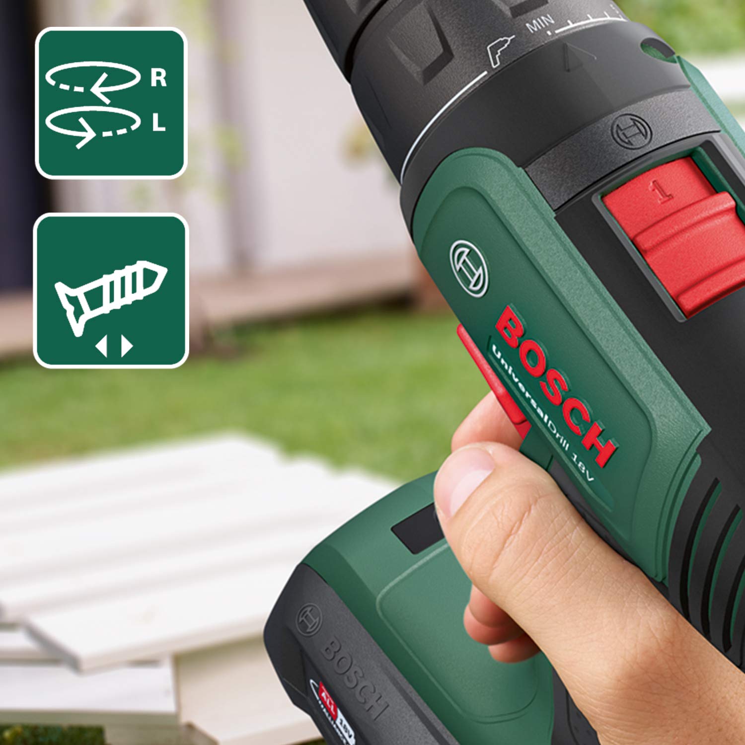 Bosch Home and Garden 06039D4002 Bosch Trapano a Batteria UniversalDrill (2 Batterie, In Valigetta)