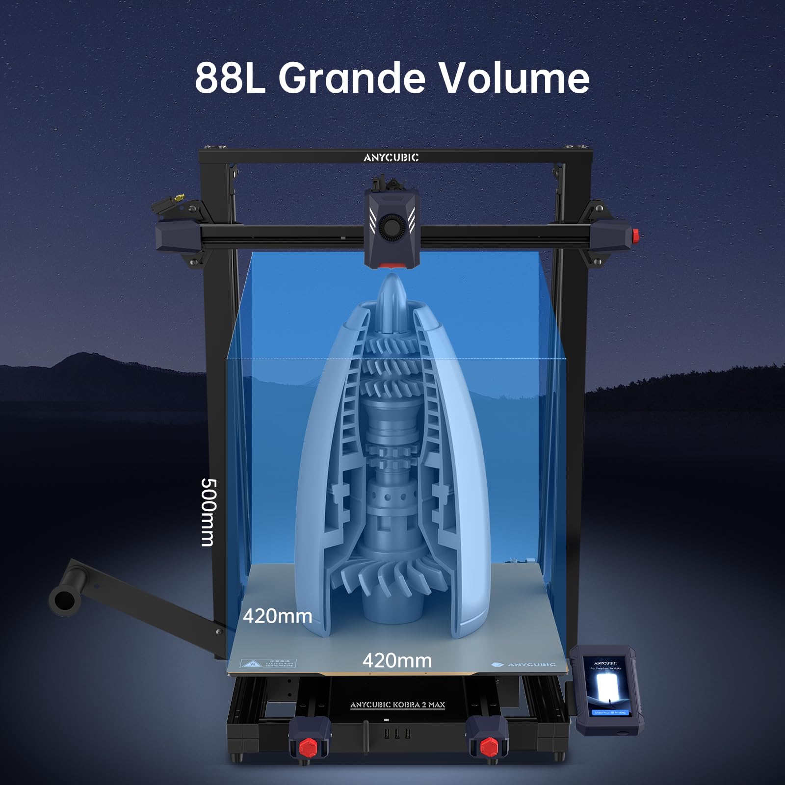 ANYCUBIC Kobra 2 Max Stampante 3D di Grandi Dimensioni Livellamento Automatico LeviQ