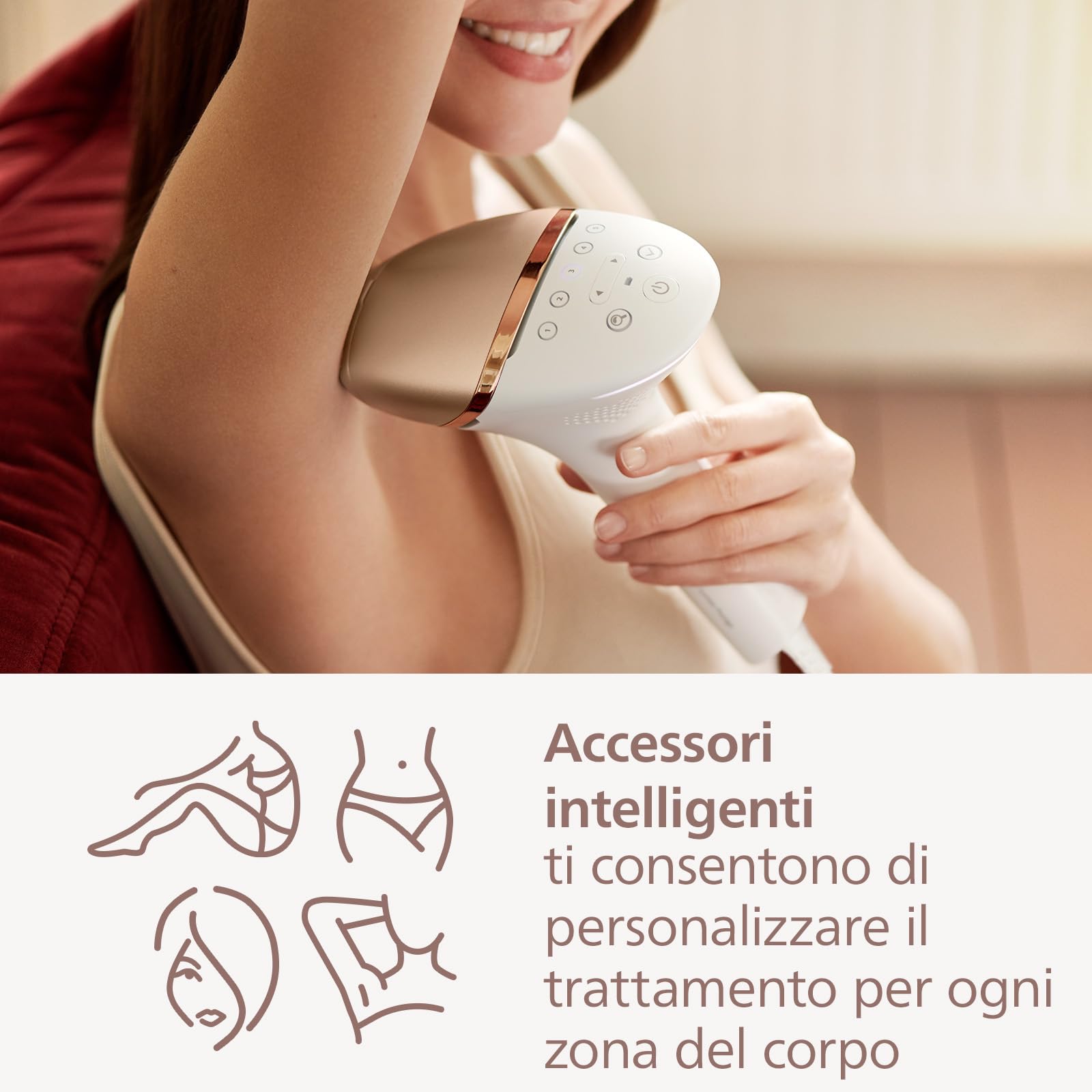 Philips Lumea IPL serie 8000 - Dispositivo di Epilazione a Luce Pulsata con Tecnologia SenseIQ, (Modello BRI948/00)