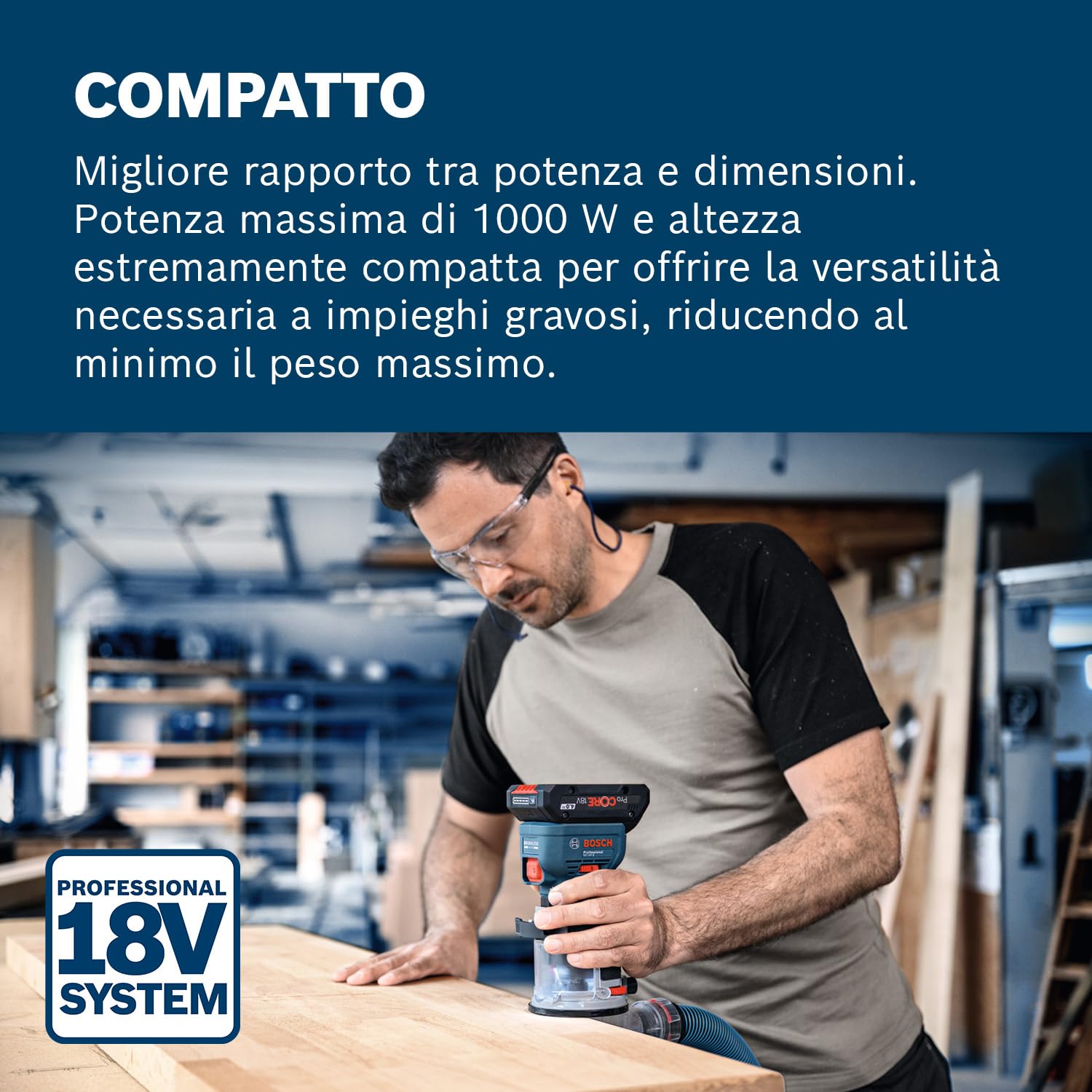 Bosch Professional 18V System Rifilatore a batteria GKF 18V-8