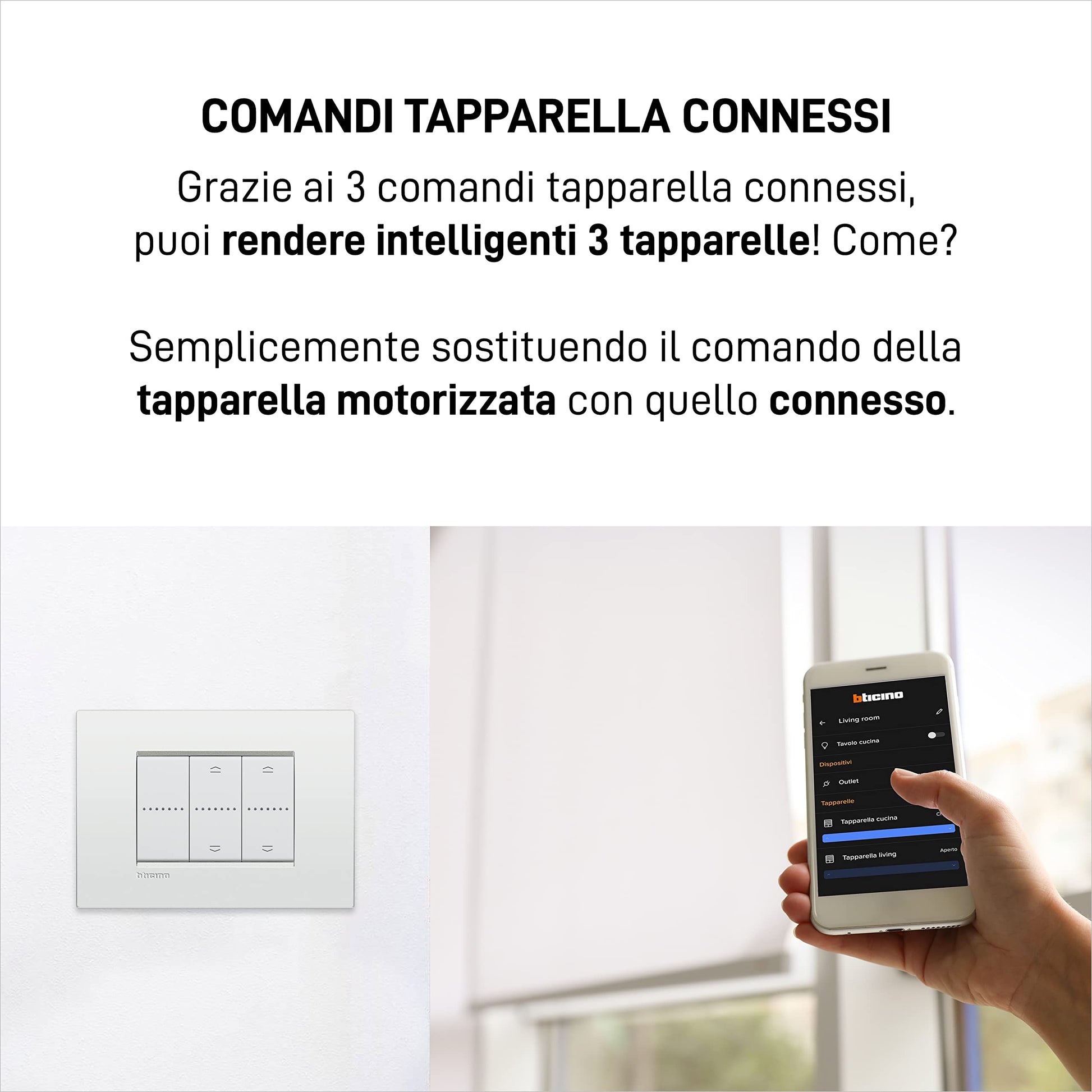 BTicino Kit Tapparelle Connesse Livinglight Smart SN3602KIT, Per Alzare/Abbassare le Tapparelle con App